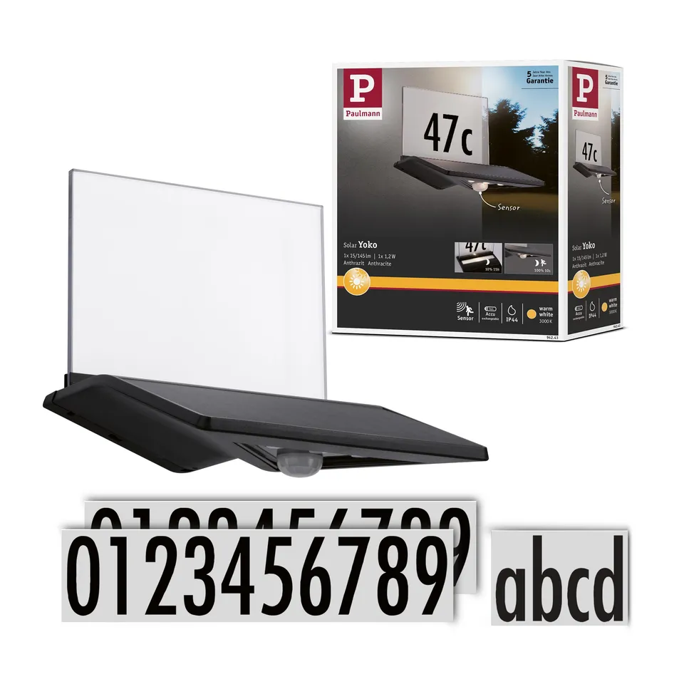 Paulmann Yoko 94243 Solar-Hausnummernleuchte anthrazit