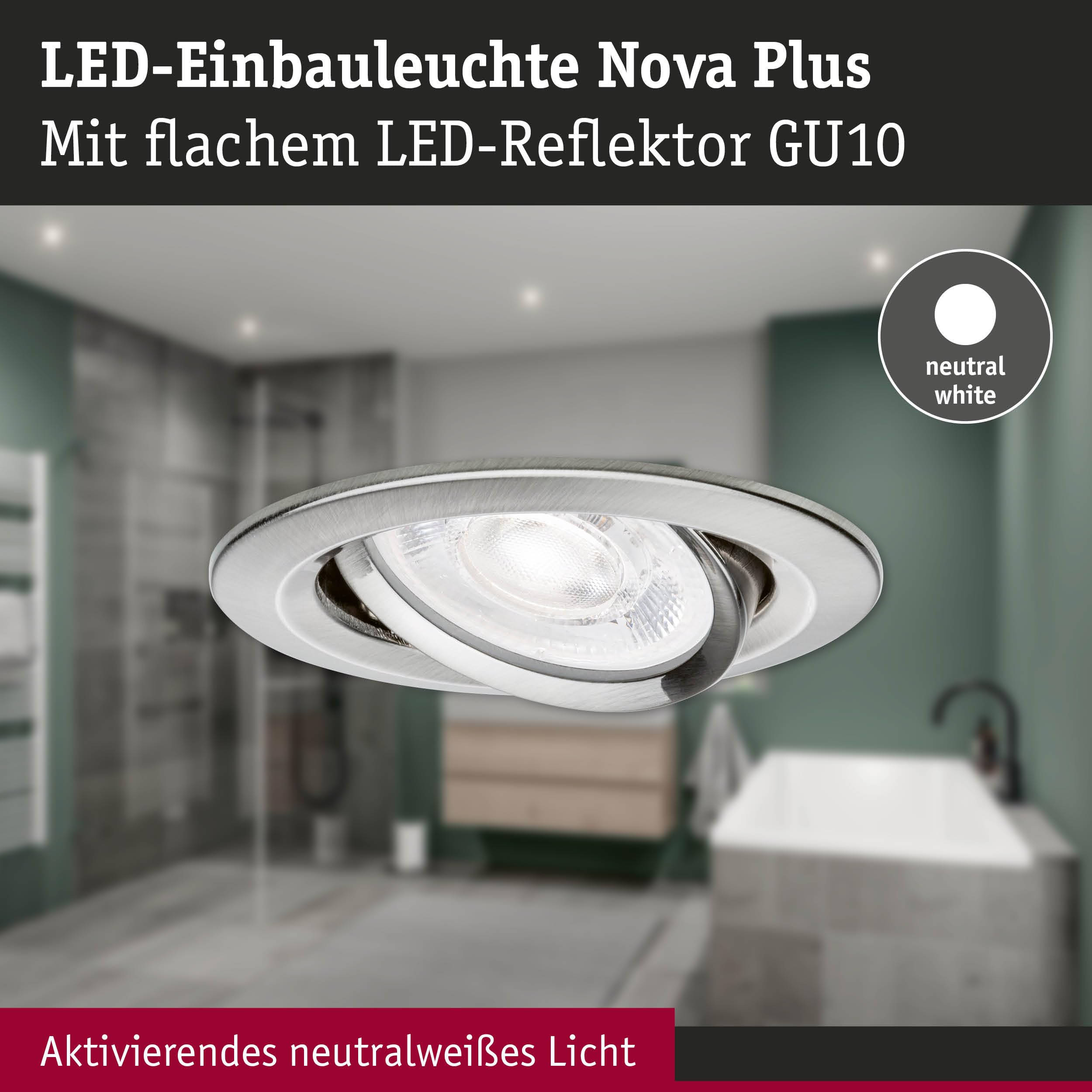 Paulmann Nova Plus GU10 Flat 92421 Einbauleuchte eisen neutralweiß