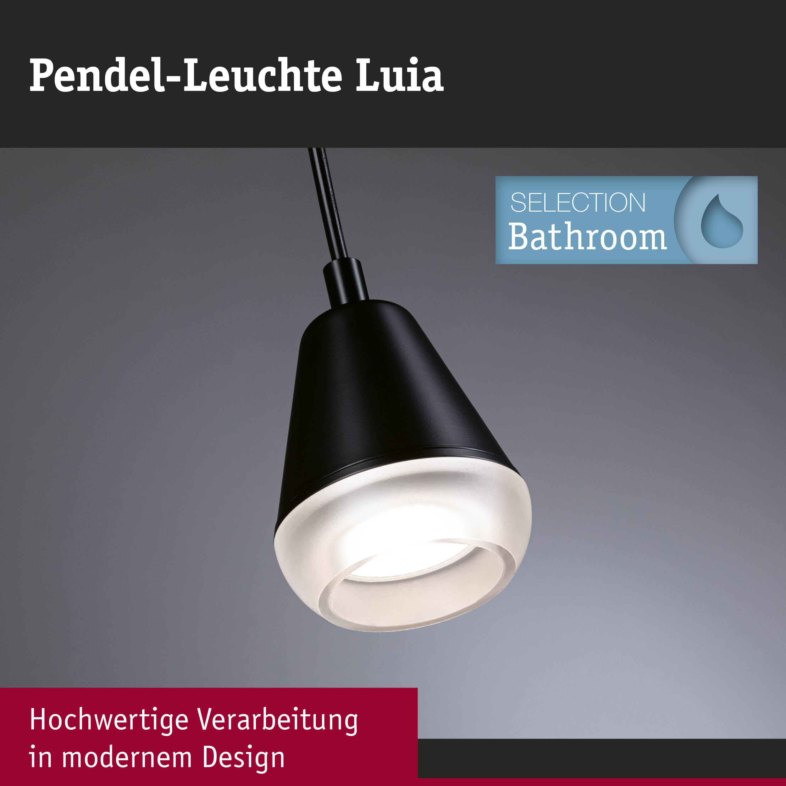 Paulmann Luia 76990 Pendelleuchte satin schwarz IP44 GU10