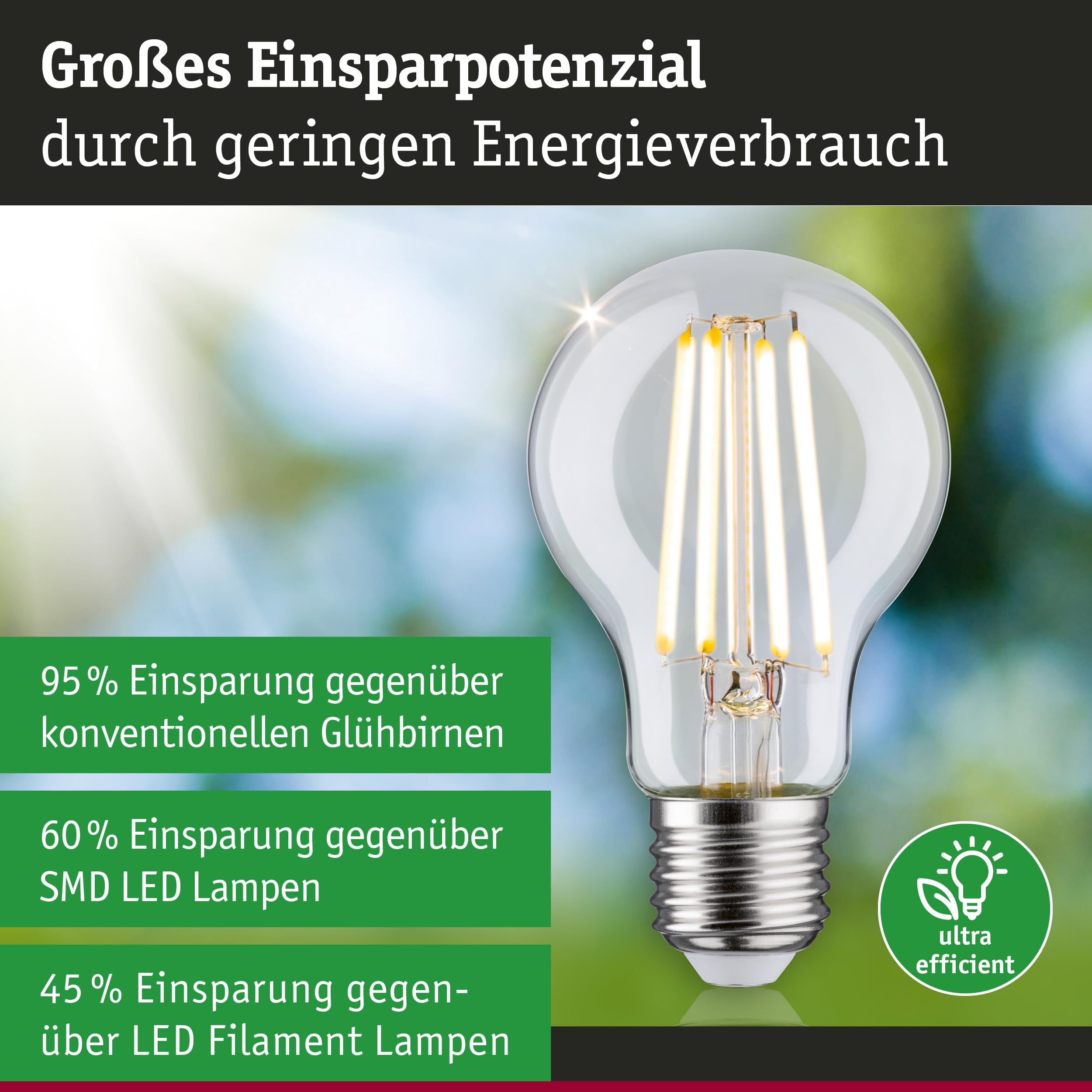 Paulmann 5284 Efficient-Line LED Birne E27 3000K 5er Set