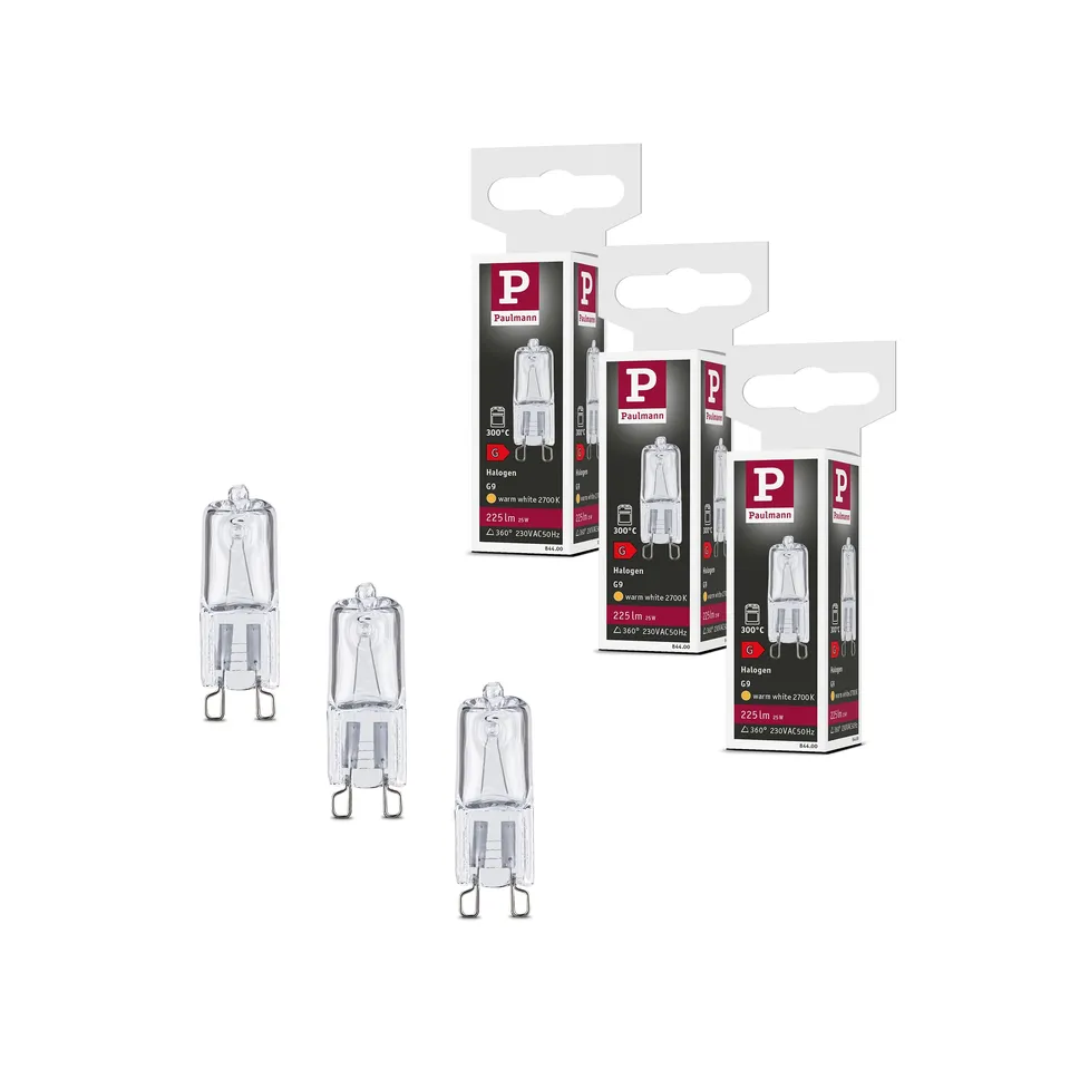 Paulmann 5287 Backofenlampe G9 Halogen 25W 3er Set klar