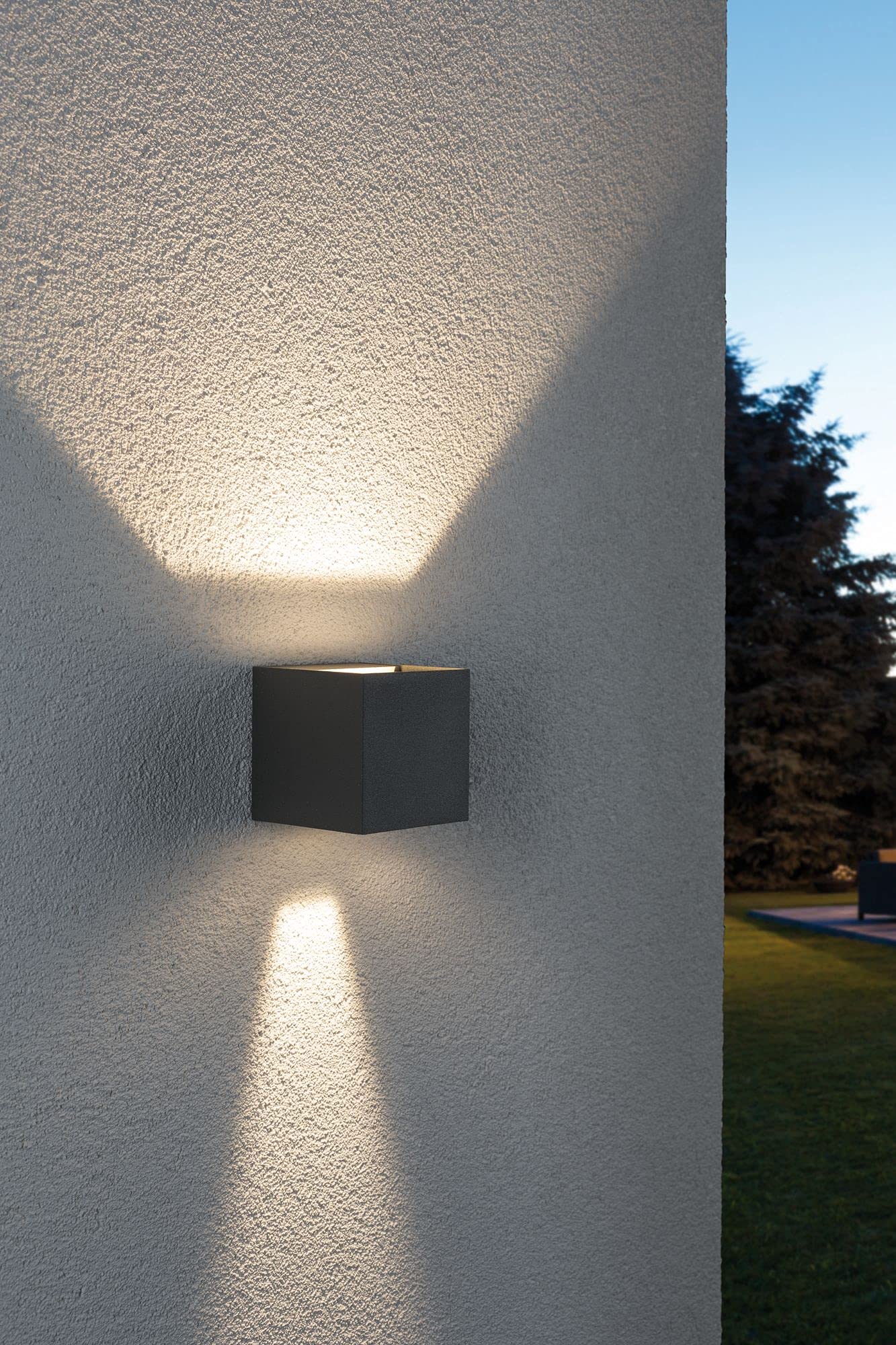 Paulmann Cybo LED-Außenwandleuchte 2x3W grau IP65 2700K