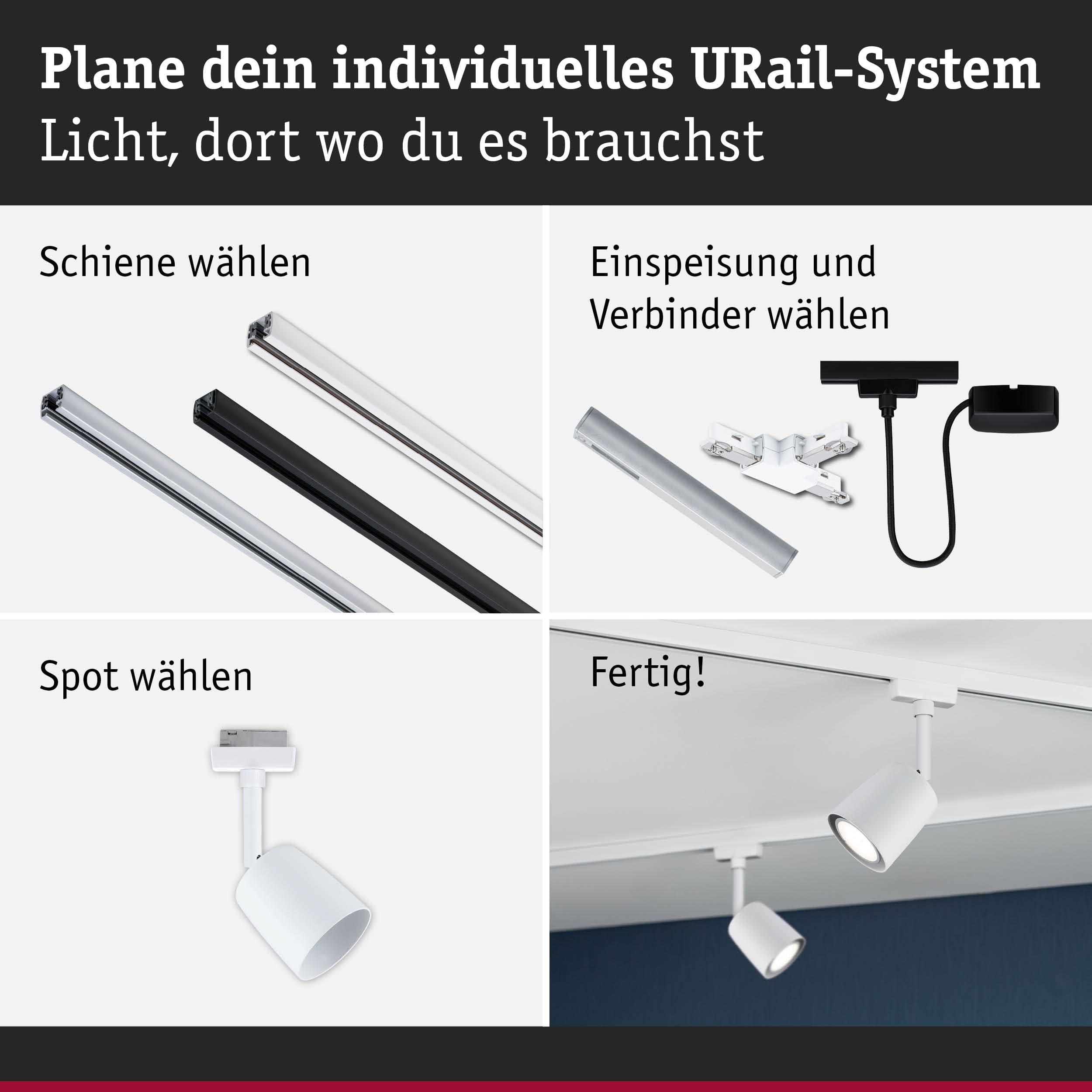 Paulmann URail Cover 94880 Schienenspot Signalweiß GU10 dimmbar