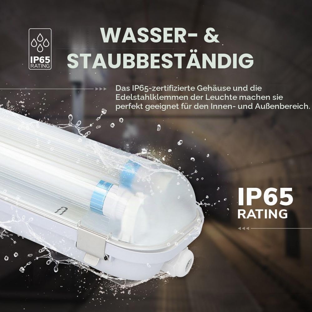 Hoftronic Feuchtraumleuchte LED 120cm 4000K 36W neutralweiß