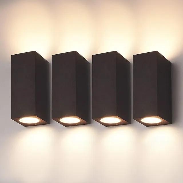 Hoftronic Selma Wandleuchte 4er schwarz IP65 GU10
