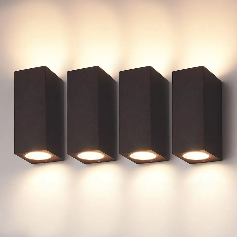Hoftronic Selma Wandleuchte 4er schwarz IP65 GU10