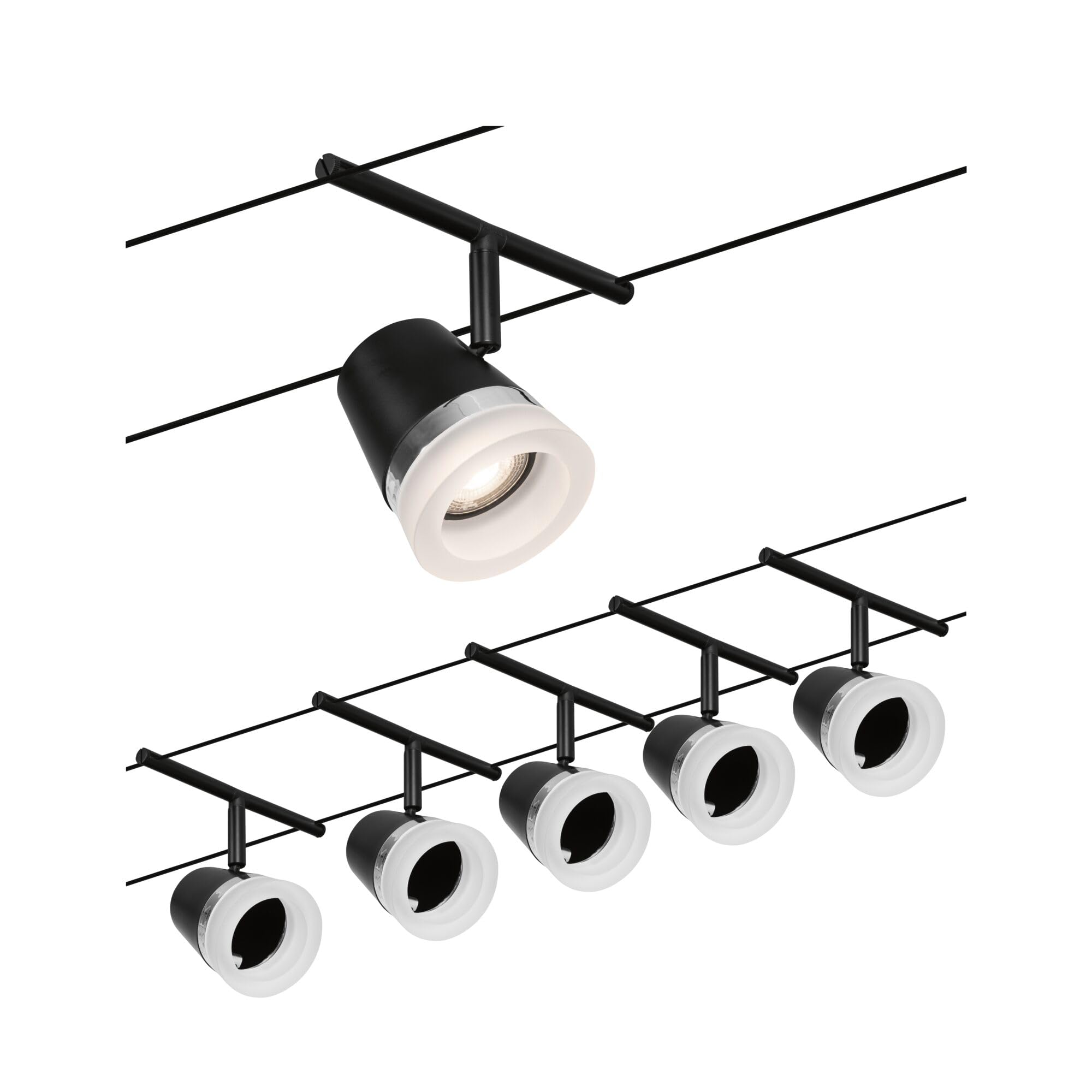 Paulmann CorDuo Seilsystem Cone 5x10W schwarz matt