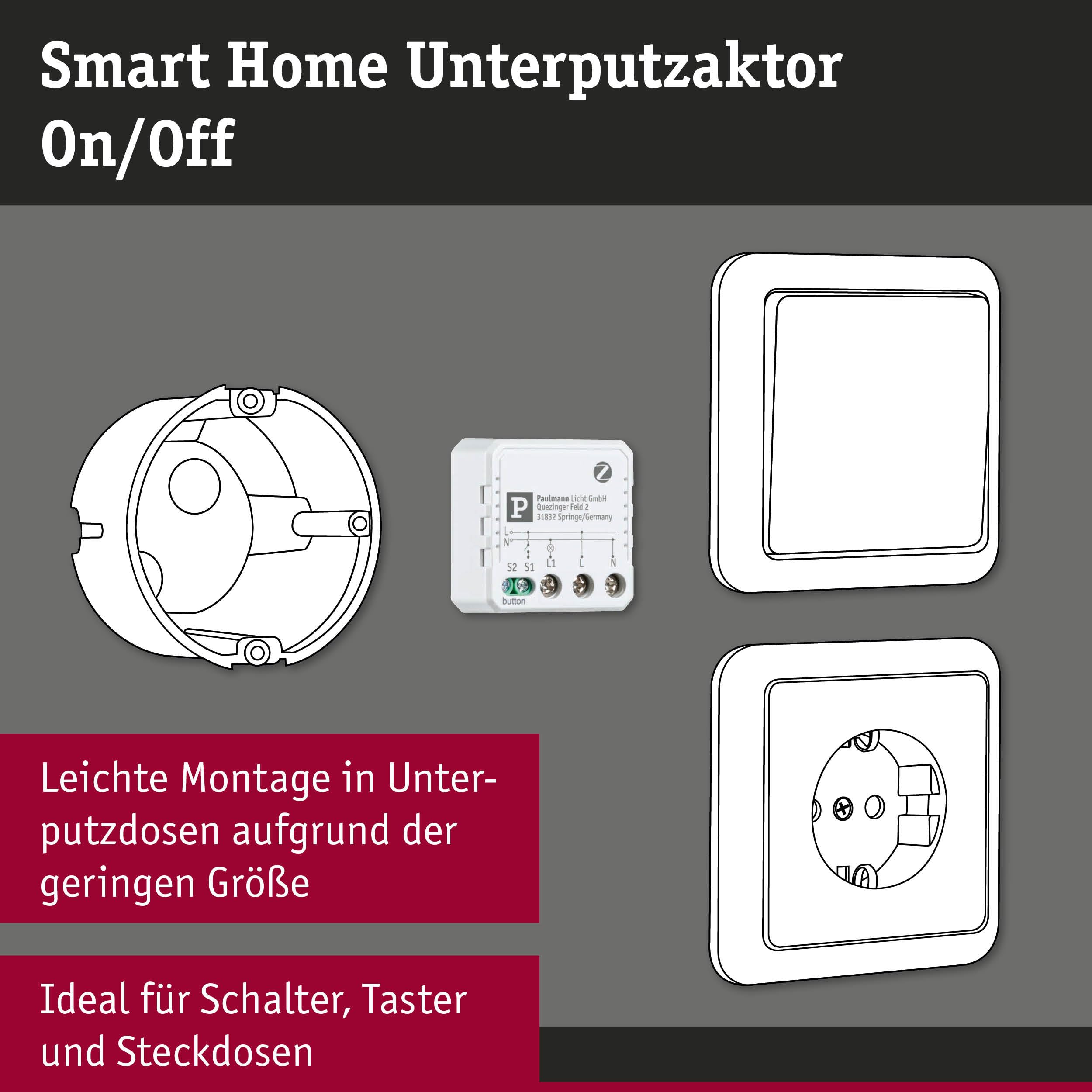 Paulmann 50139 SmartHome Zigbee Unterputzaktor On/Off