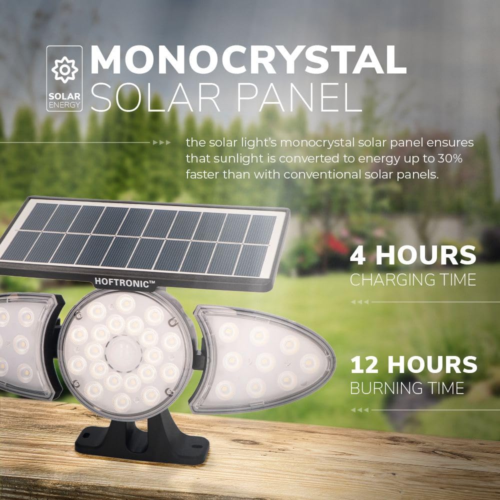 Hoftronic Fulco Solar Wandleuchte mit Bewegungsmelder 3000K