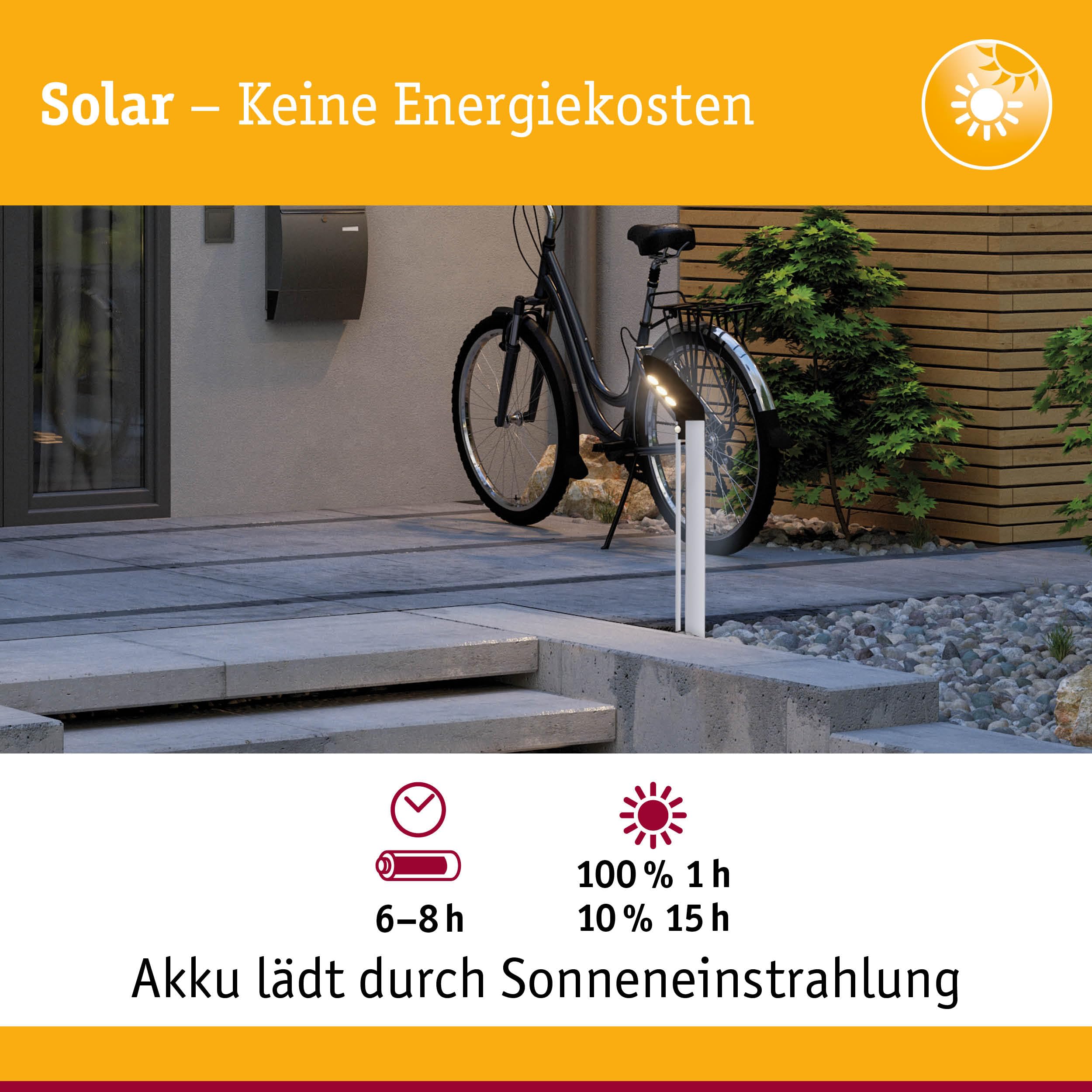 Paulmann Soley 94252 Solar Pollerleuchte Anthrazit warmweiß