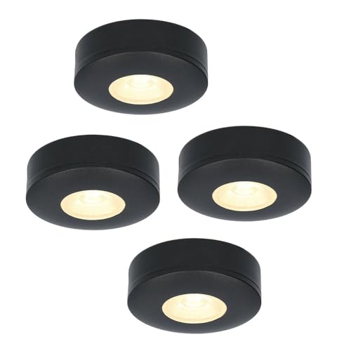 Hoftronic Pavo Aufbaustrahler 4er Set schwarz warmweiß