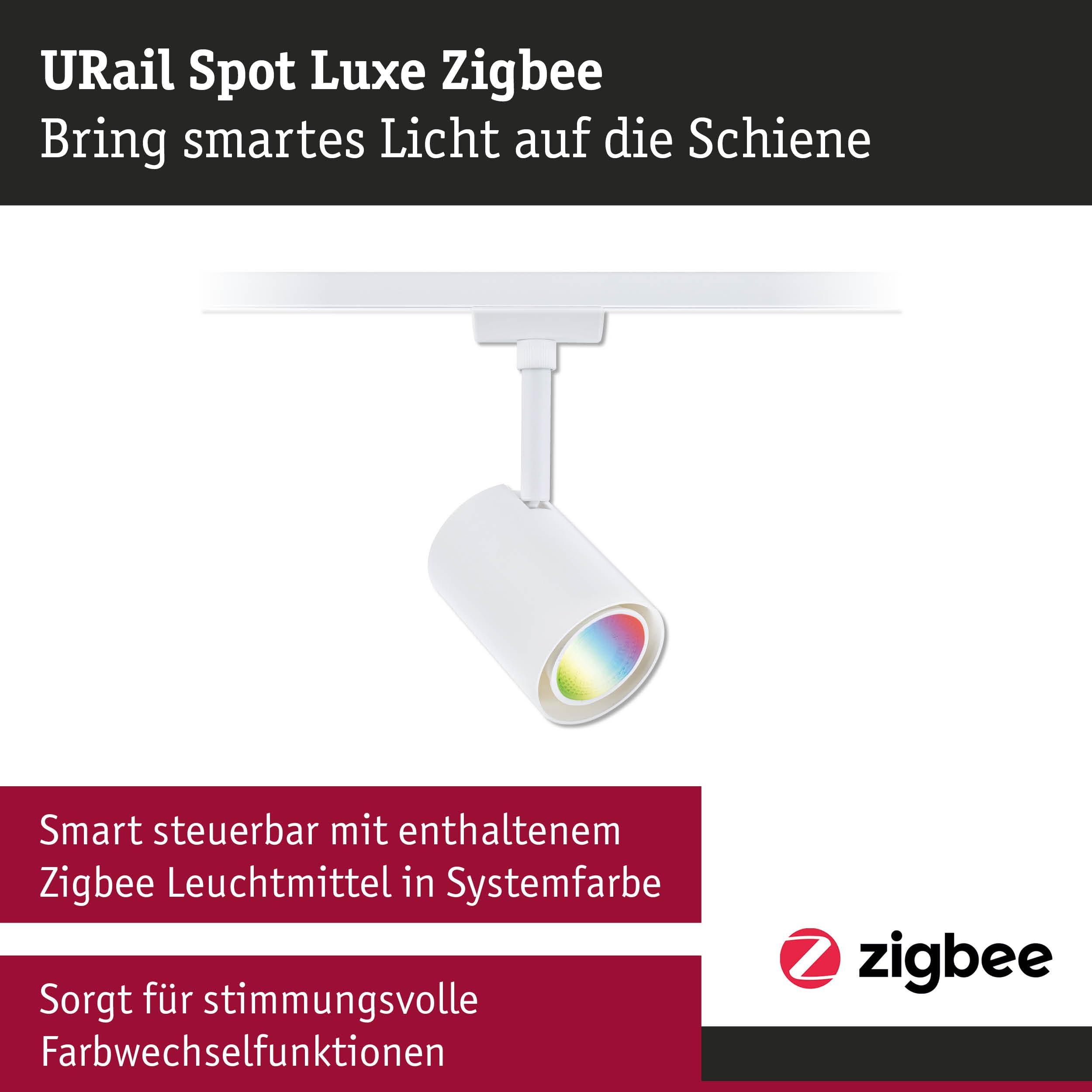 Paulmann URail 95663 Luxe Schienenspot Zigbee GU10 weiß