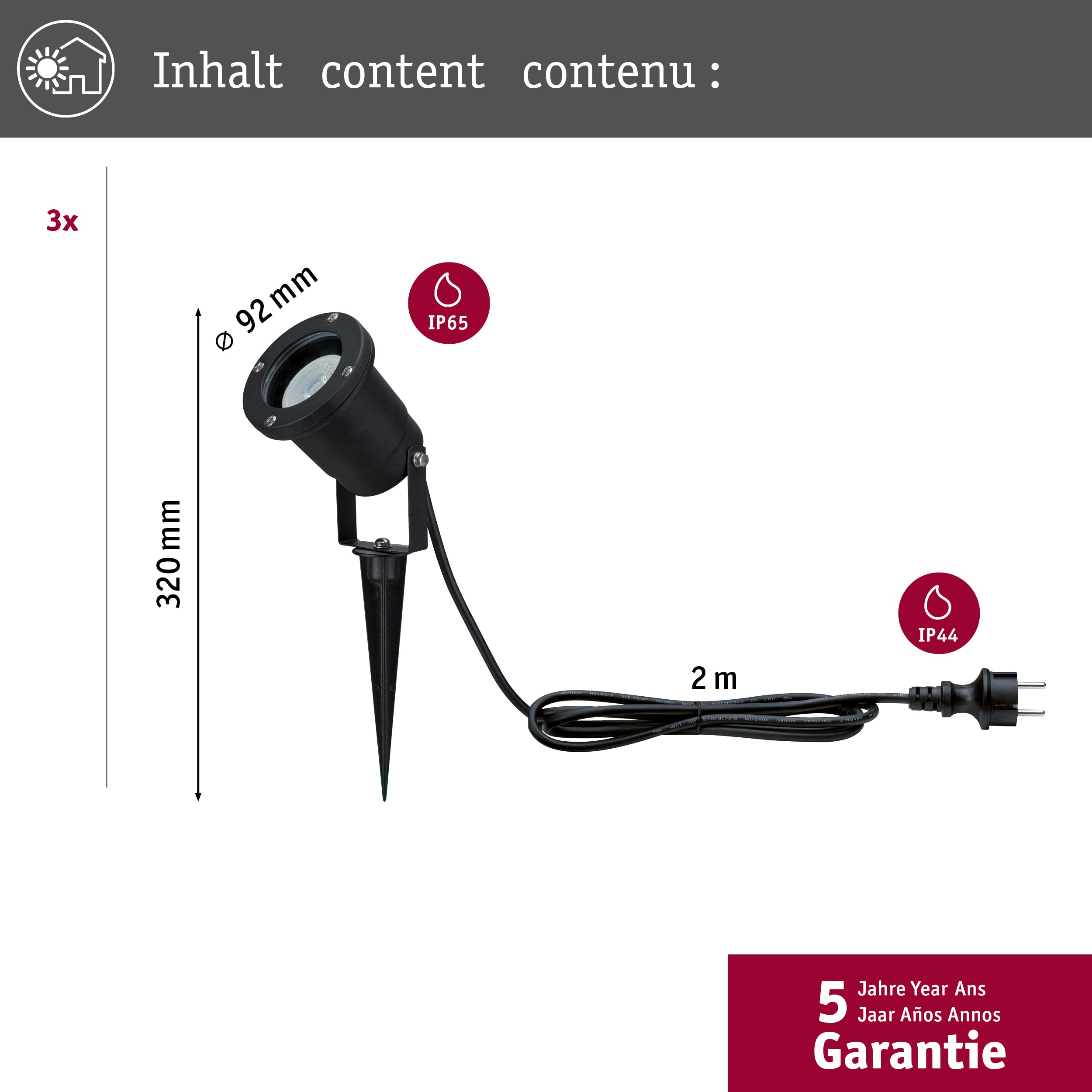 Paulmann Special Line Garden 98897 Spot 3er-Set