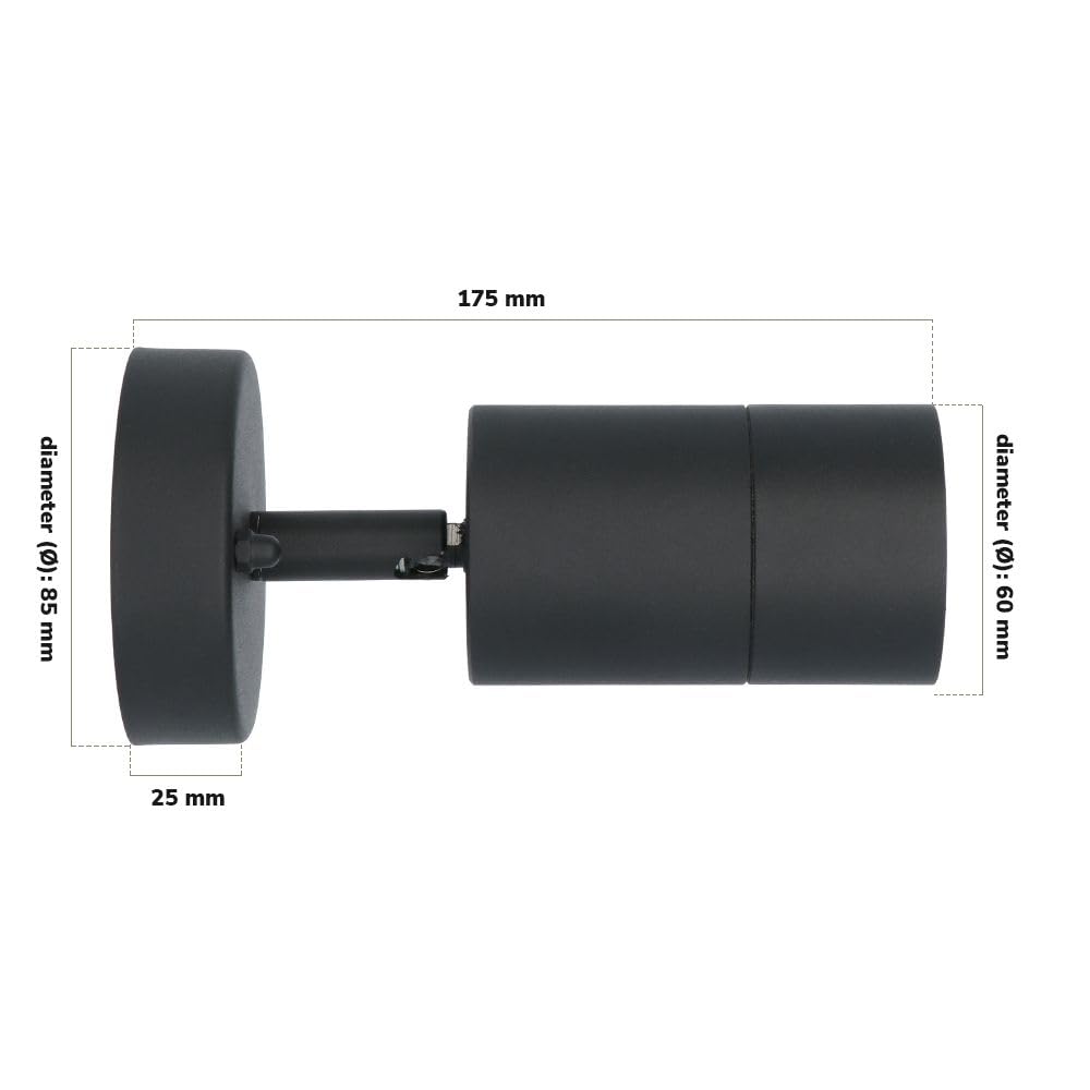 Hoftronic Lago Wandleuchte schwarz 2700K schwenkbar GU10