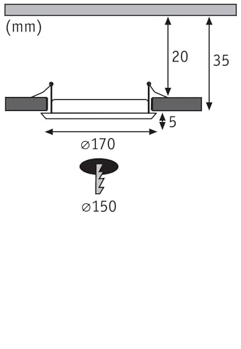 Paulmann Einbaustrahler 17cm chrom matt warmweiß IP44
