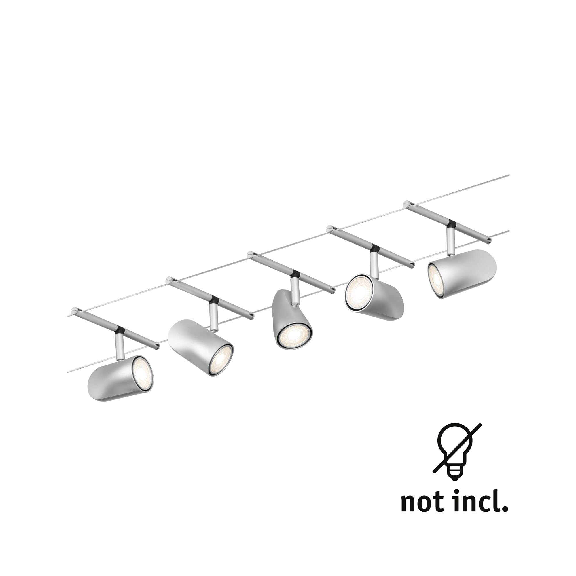 Paulmann CorDuo 94465 Cup Seilsystem 5er-Set Chrom matt GU5,3