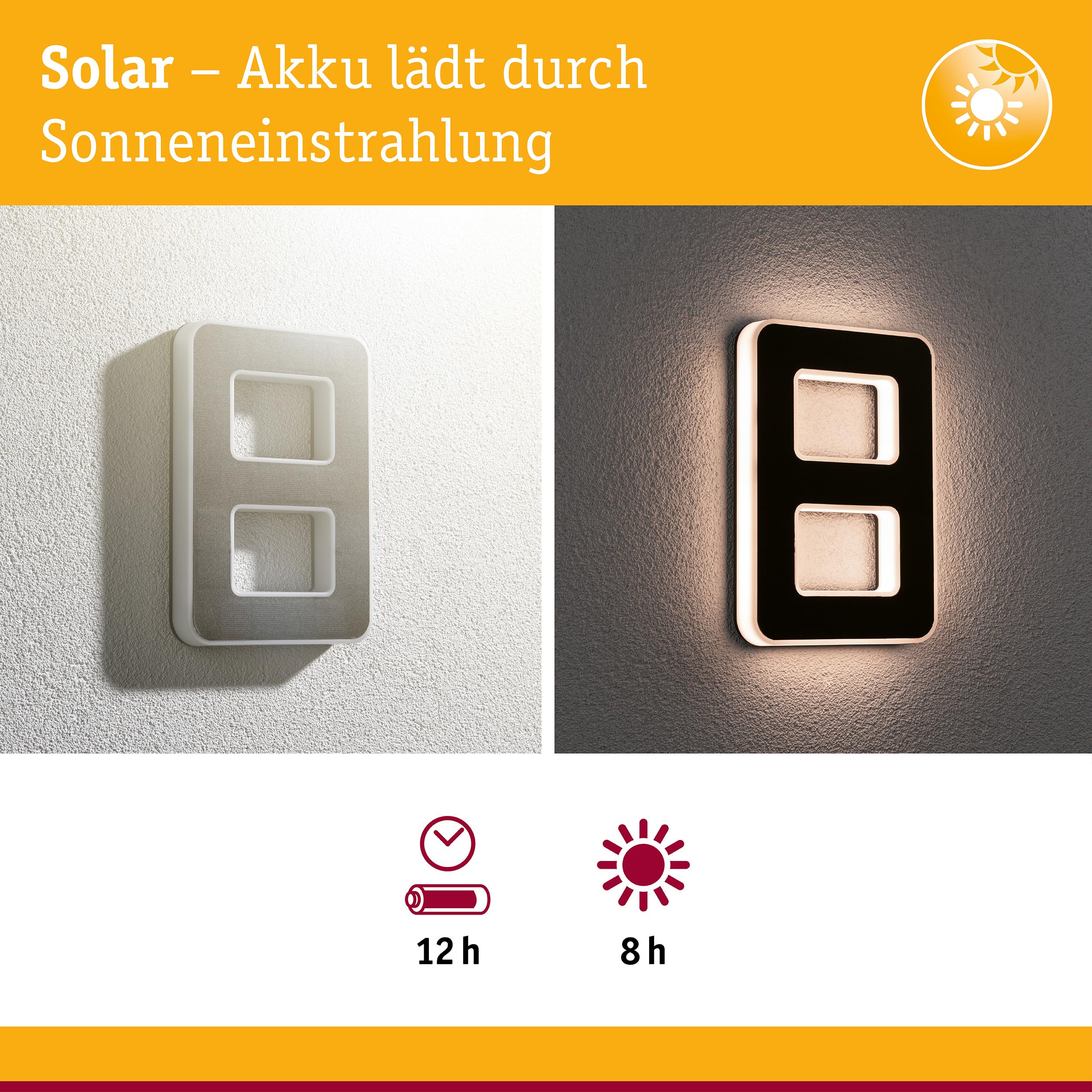 Paulmann 79849 Solar Hausnummer 8 LED Warmweiß