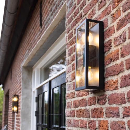 Hoftronic Alma LED Wandleuchte E27 schwarz Up-Down IP44
