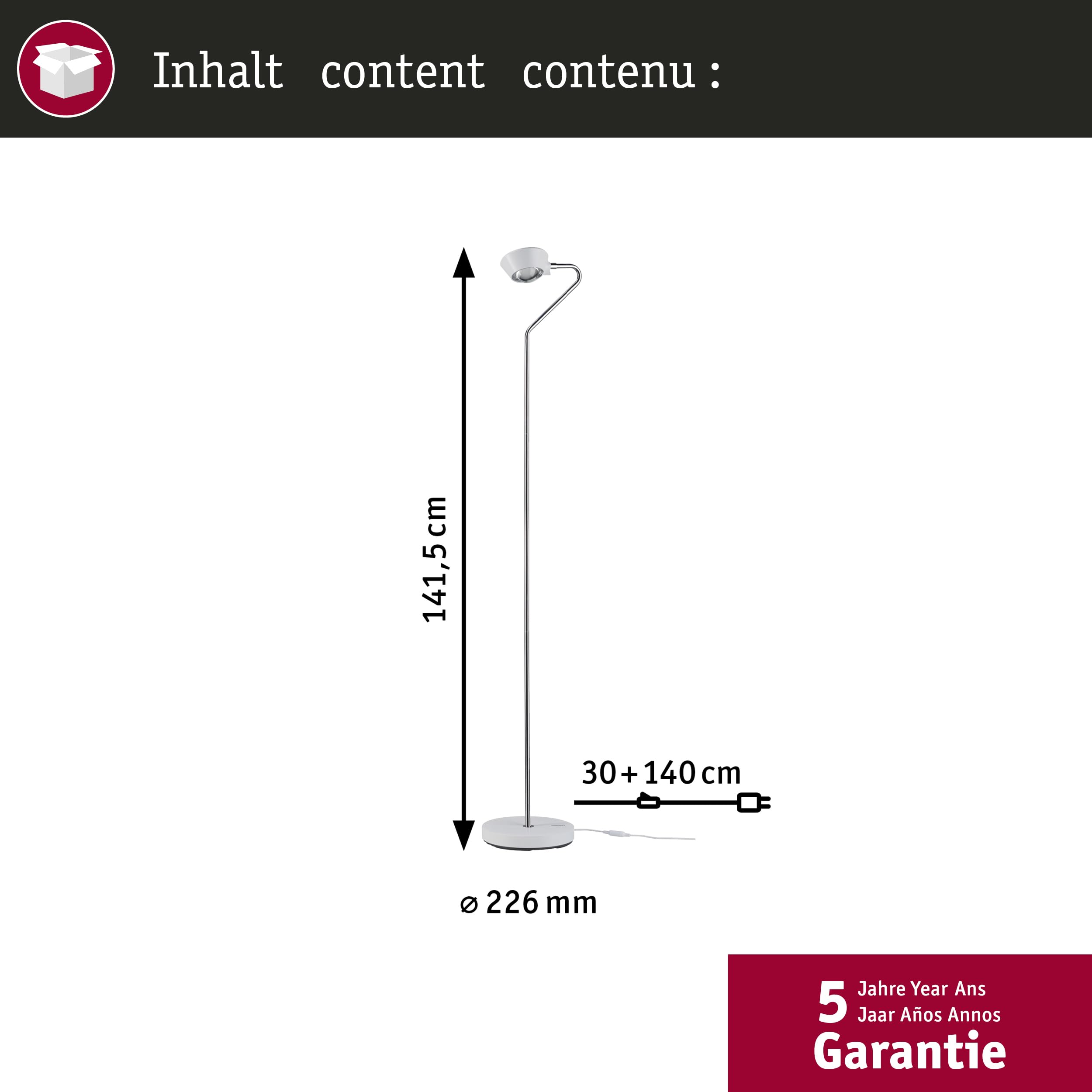 Paulmann Ramos 70920 LED Stehleuchte weiß dimmbar