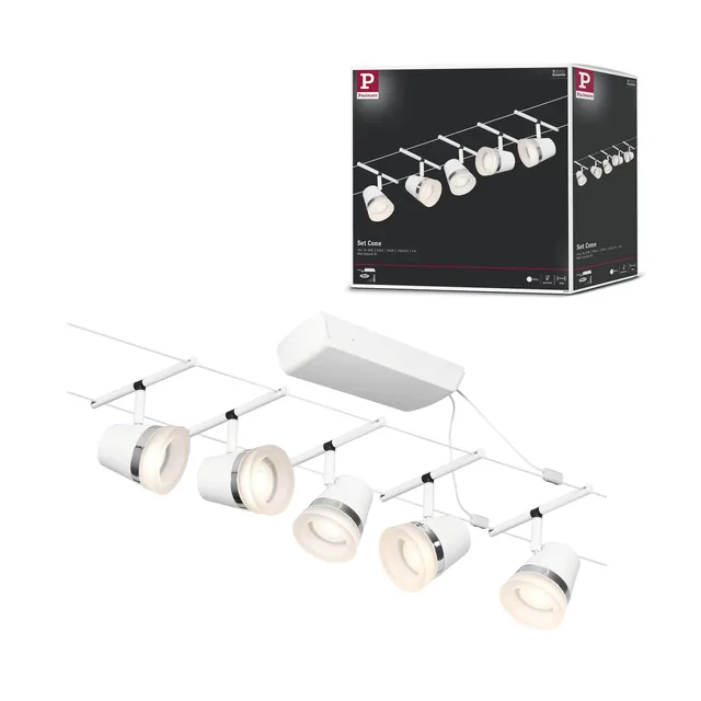 Paulmann CorDuo 94461 Seilsystem Cone Weiß 5-flammig