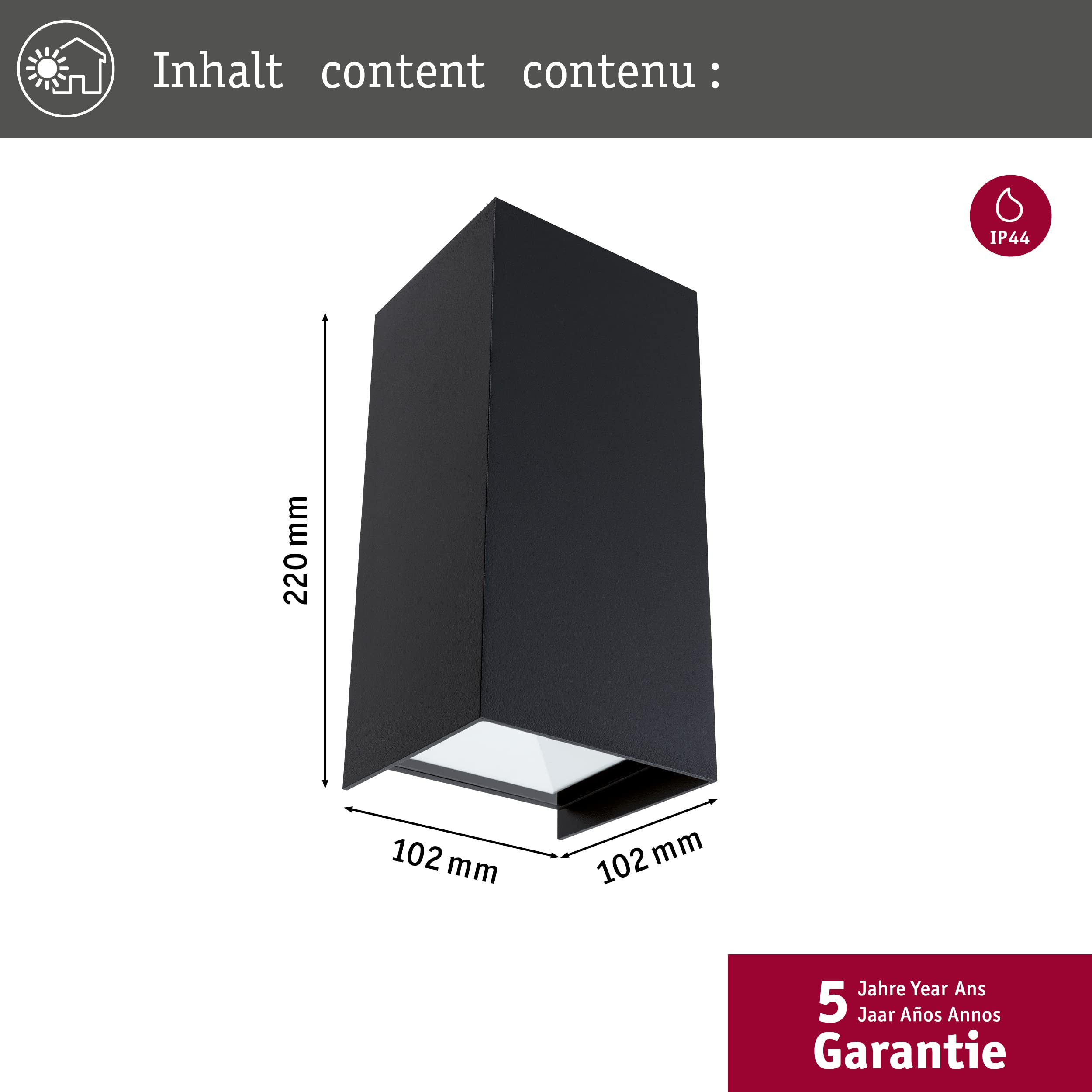 Paulmann Flame 94325 Außenwandleuchte Anthrazit 6W 2er