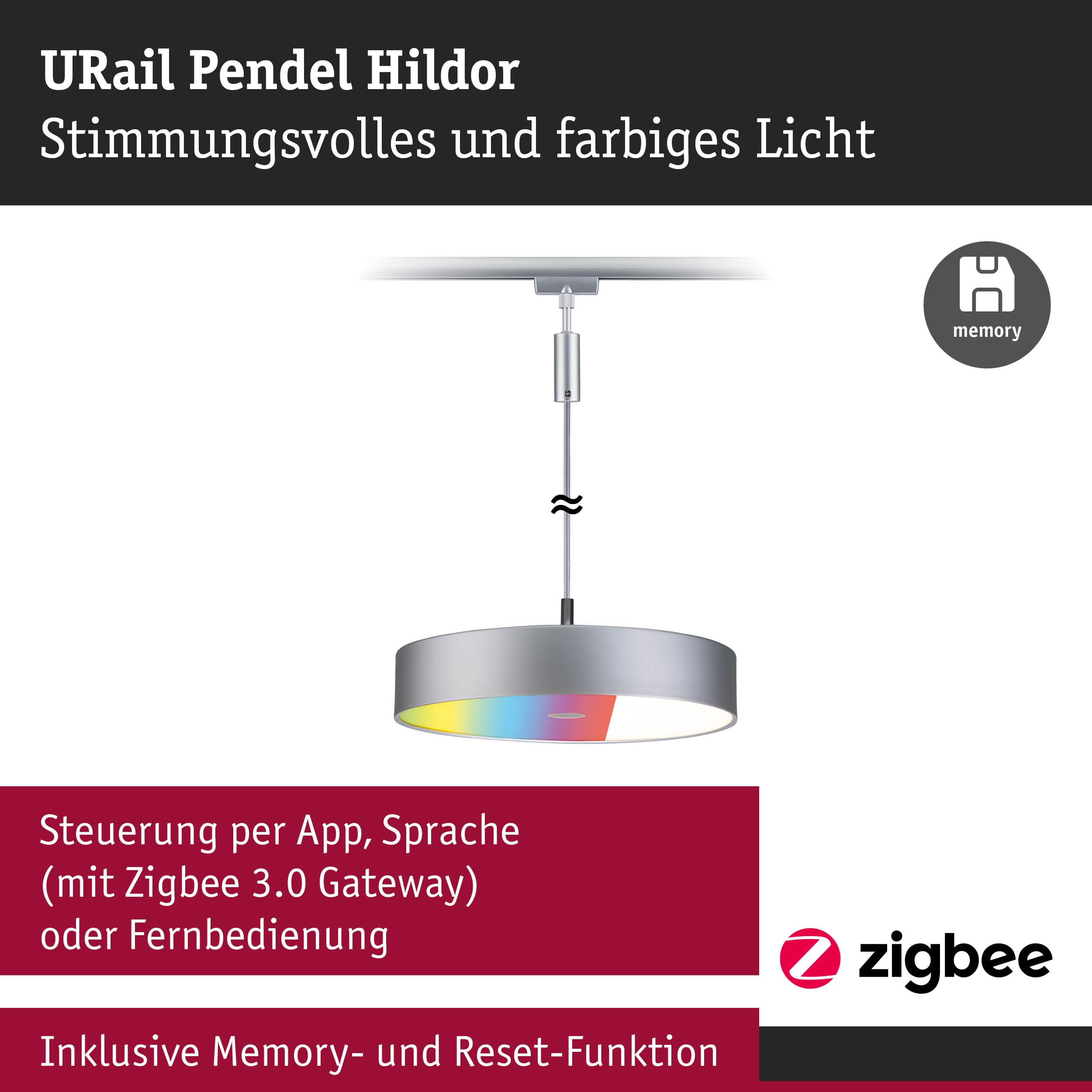 Paulmann URail Hildor 95679 Pendelleuchte Chrom matt RGBW