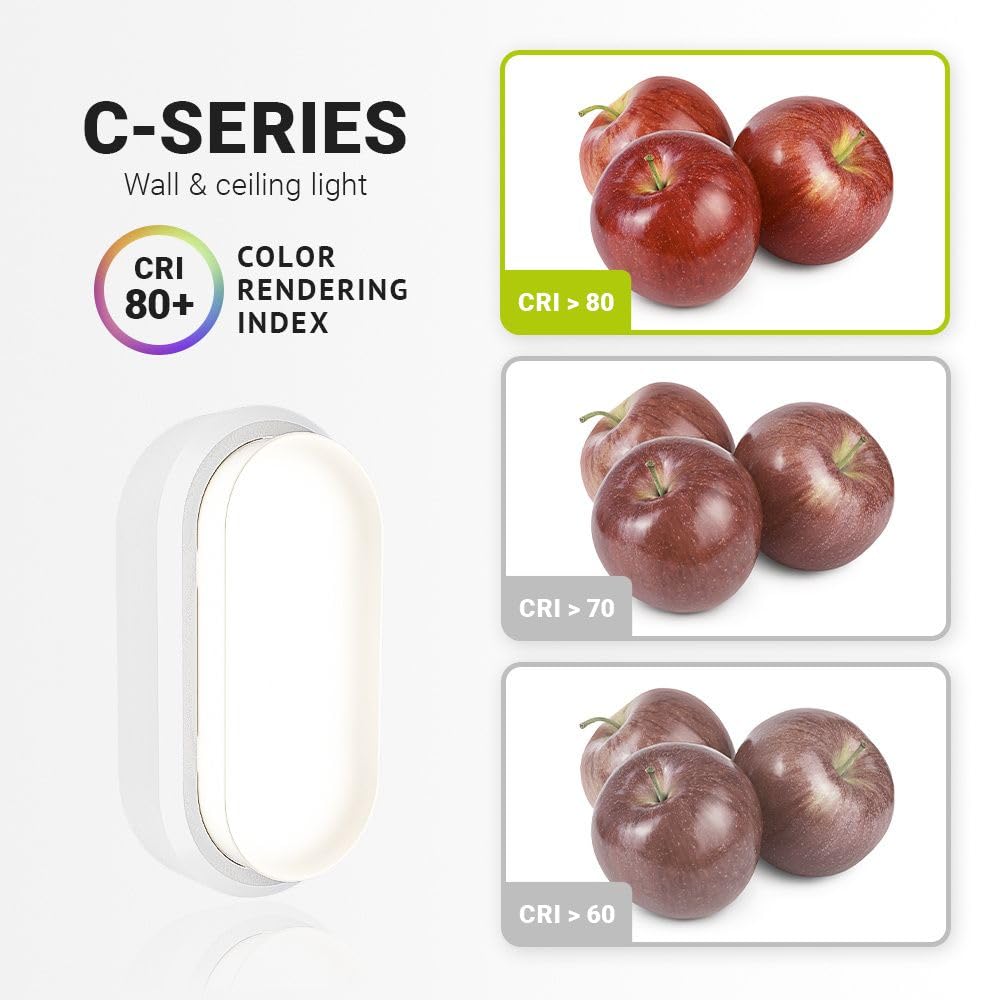 Hoftronic C-Series LED Kellerlampe oval 18W 4er Set IP54