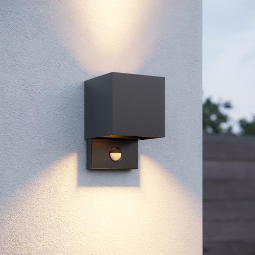 Hoftronic Kansas Wandleuchte außen 7W warmweiß mit Bewegungsmelder