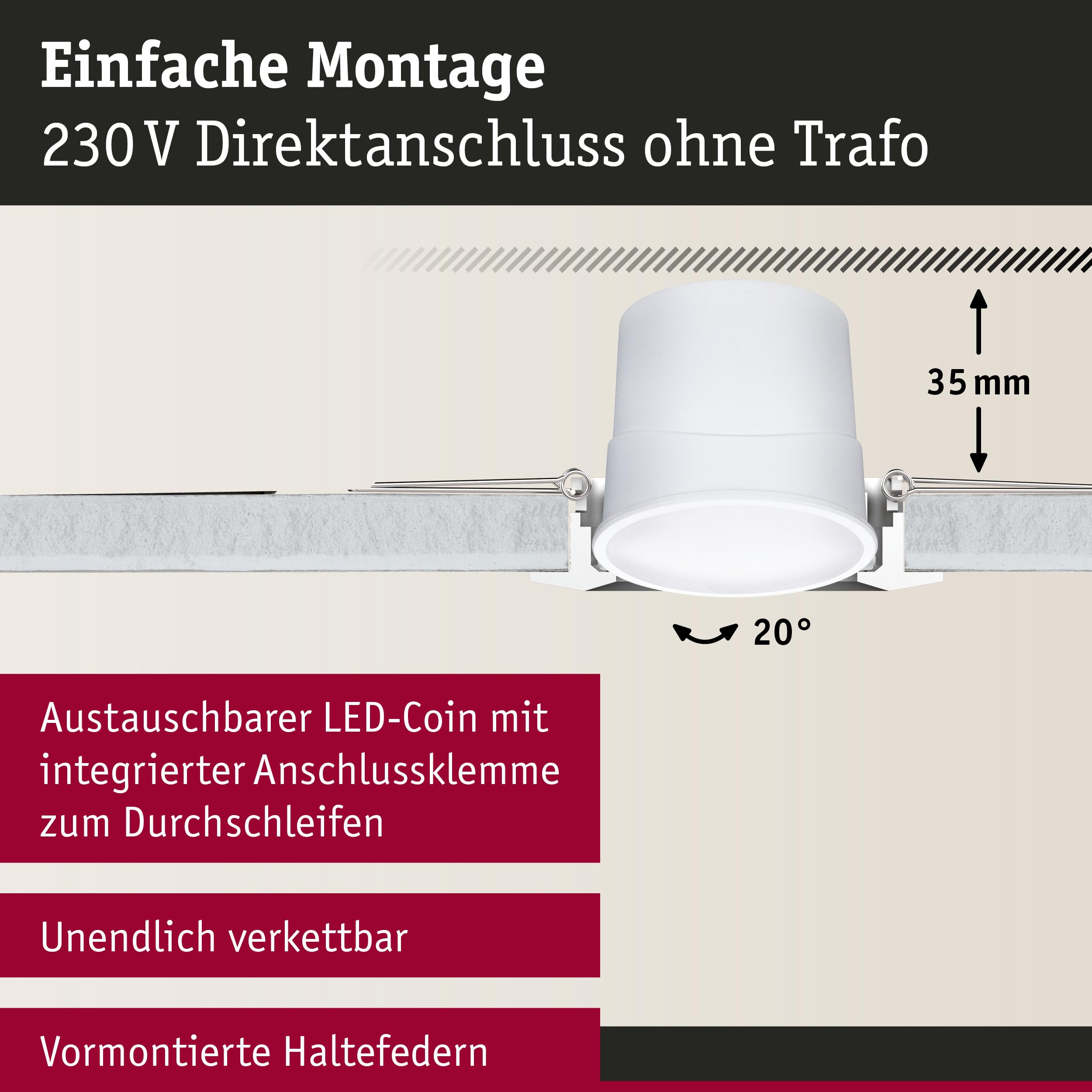 Paulmann 92467 Base Einbauleuchte 3er Set RGBW schwenkbar