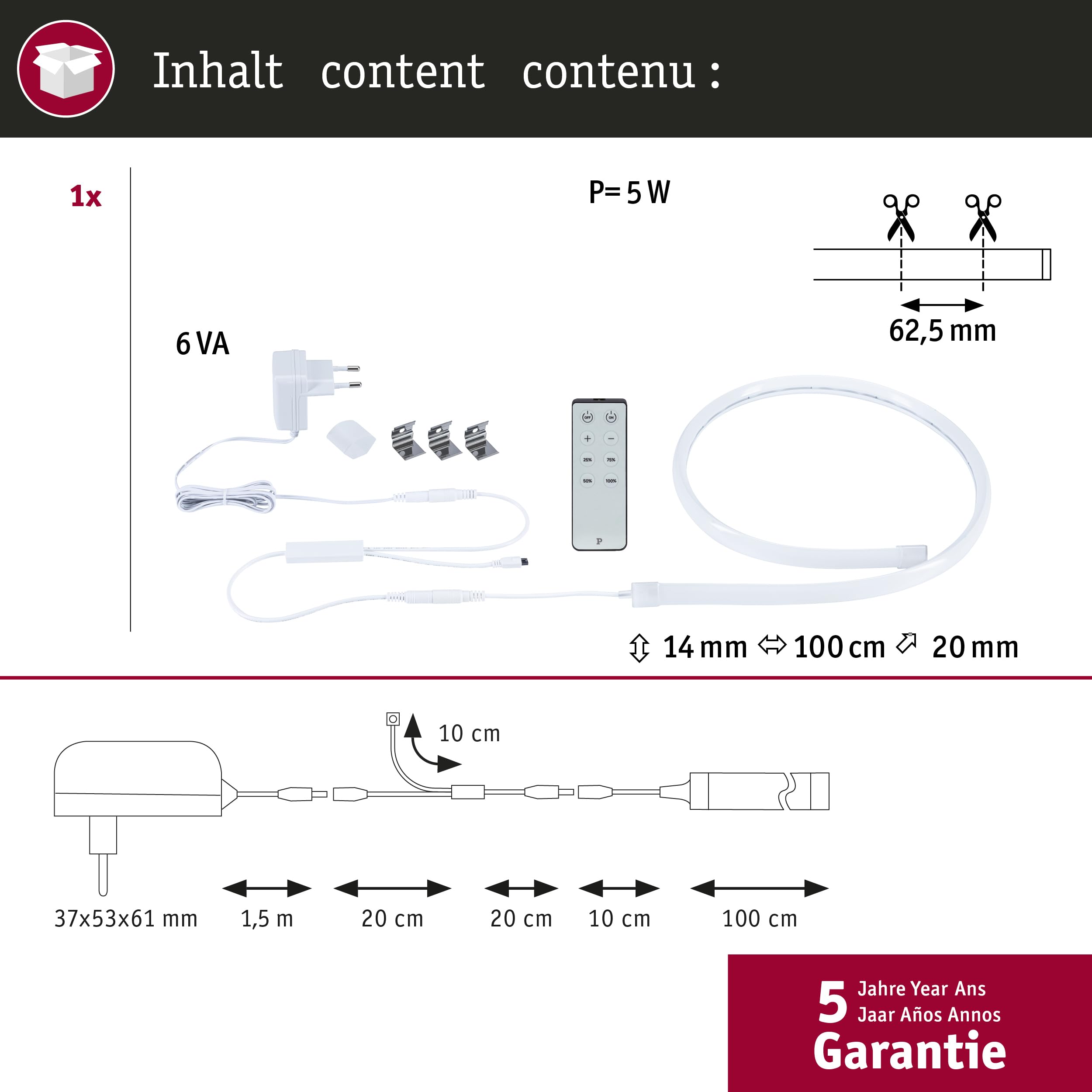 Paulmann SimpLED Delta 79566 LED Strip 1m warmweiß dimmbar