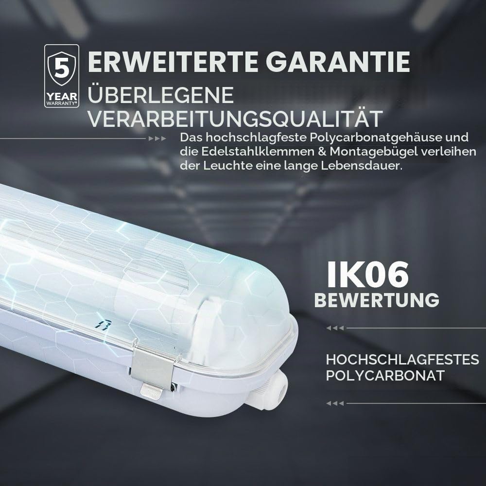 Hoftronic Feuchtraumleuchte 60cm 4000K IP65 18W