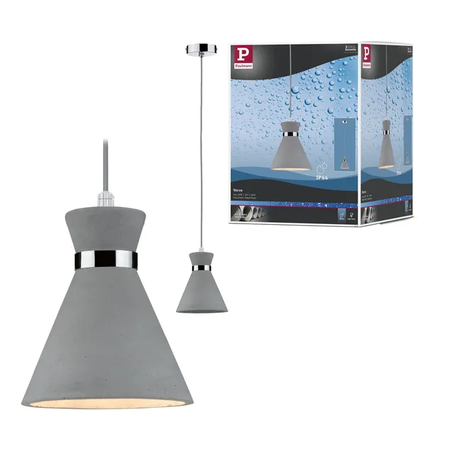 Paulmann 70890 Verve Pendelleuchte E27 Beton IP44 ohne LM