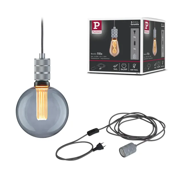 Paulmann Neordic Tilla 78437 Pendelleuchte E27 mit Stecker