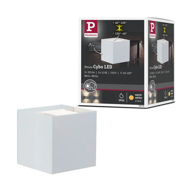 Paulmann Cybo Wandaufbauleuchte LED weiß IP65