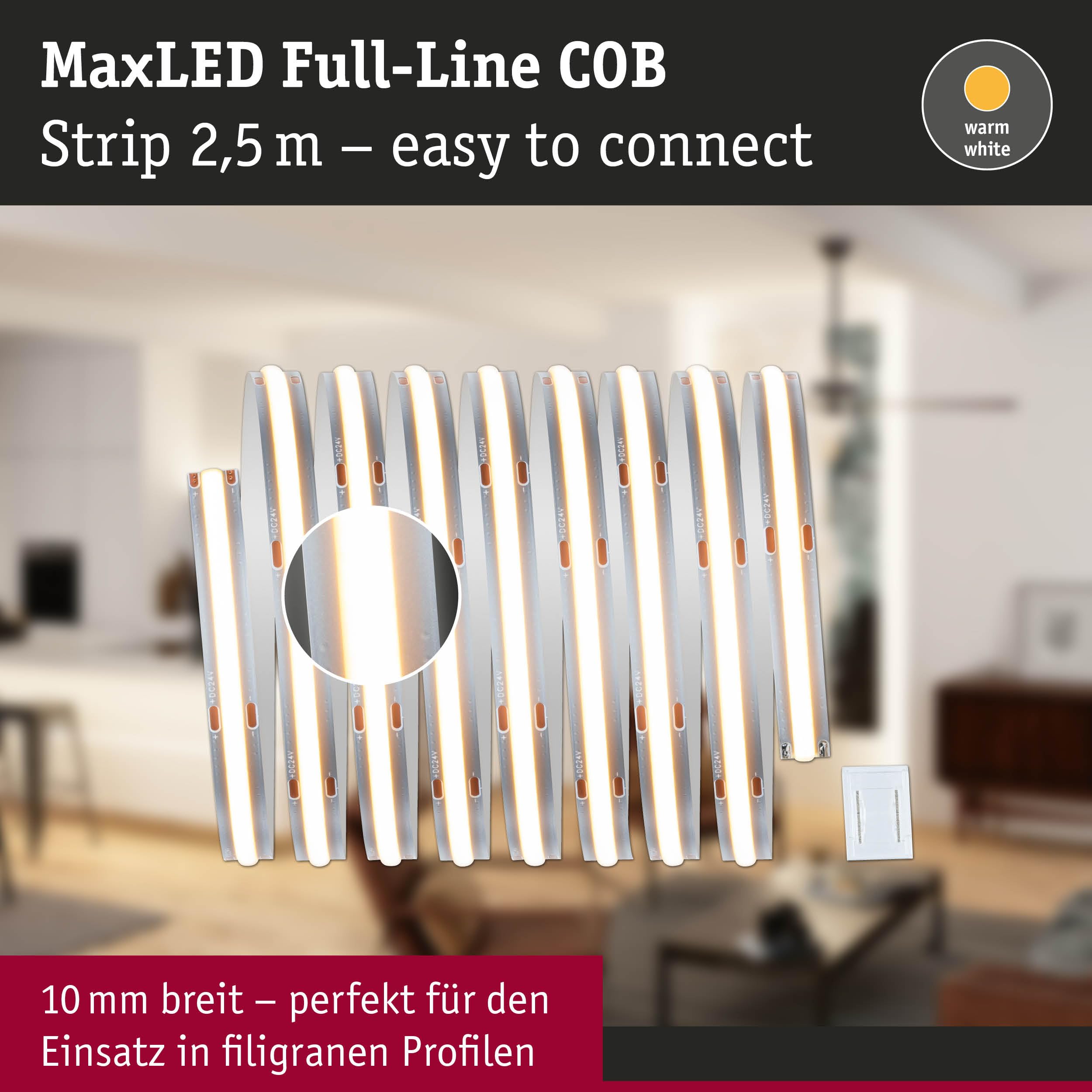 Paulmann MaxLED 500 71047 LED Stripe 2,5m 2700K silber