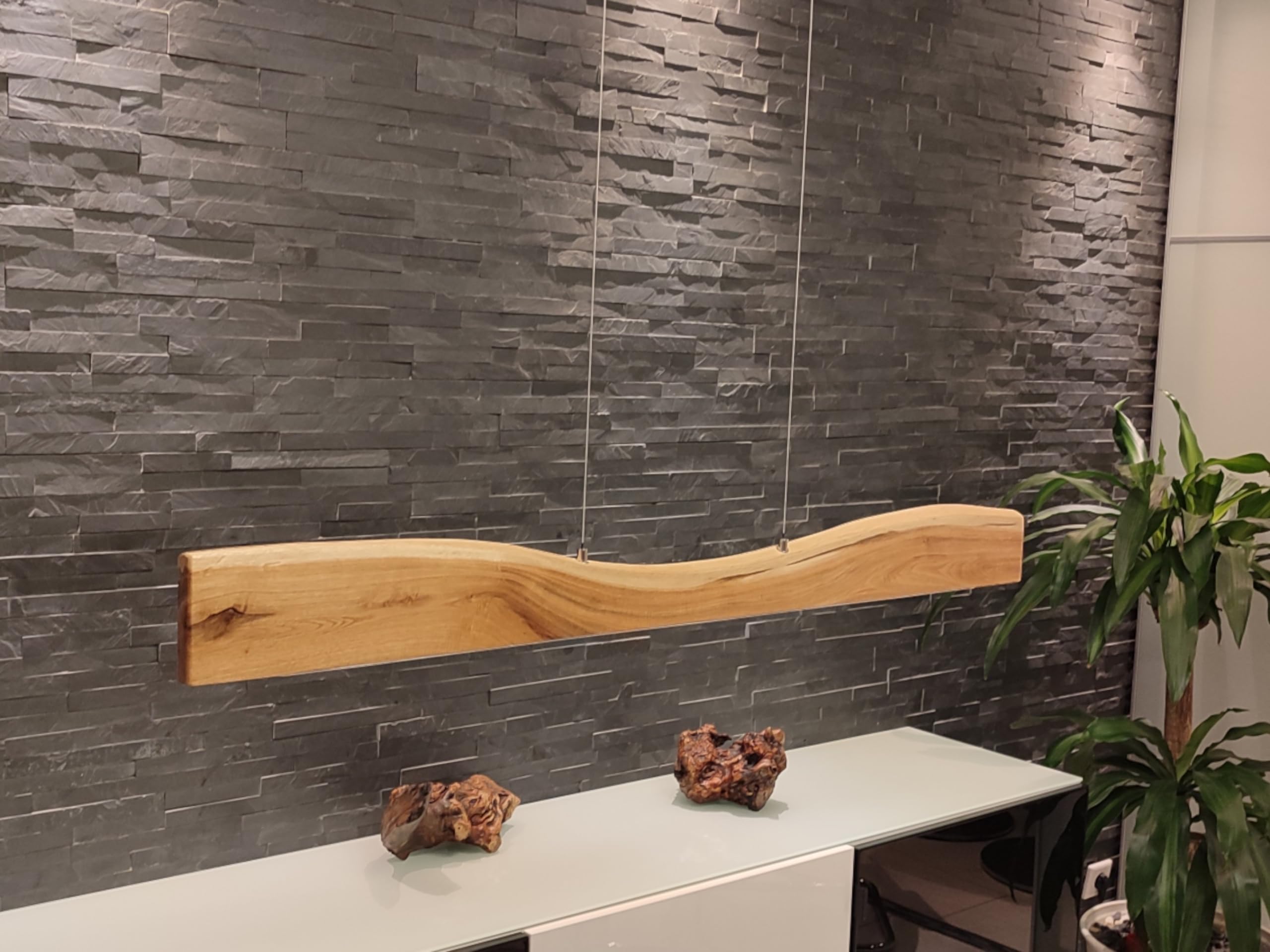 FRIESENLICHT Fona Hängeleuchte Eiche 120cm dimmbar