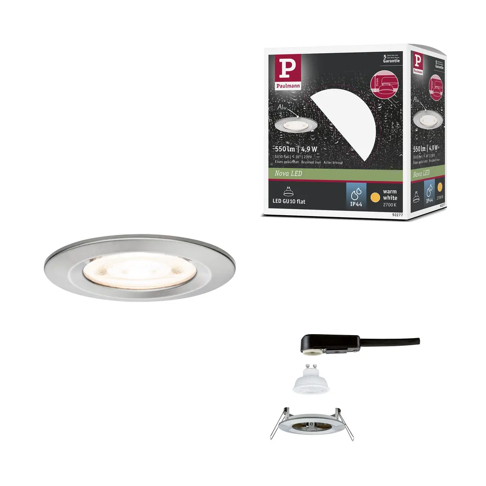 Paulmann Nova 92277 Einbauleuchte 2700K IP44 Eisen