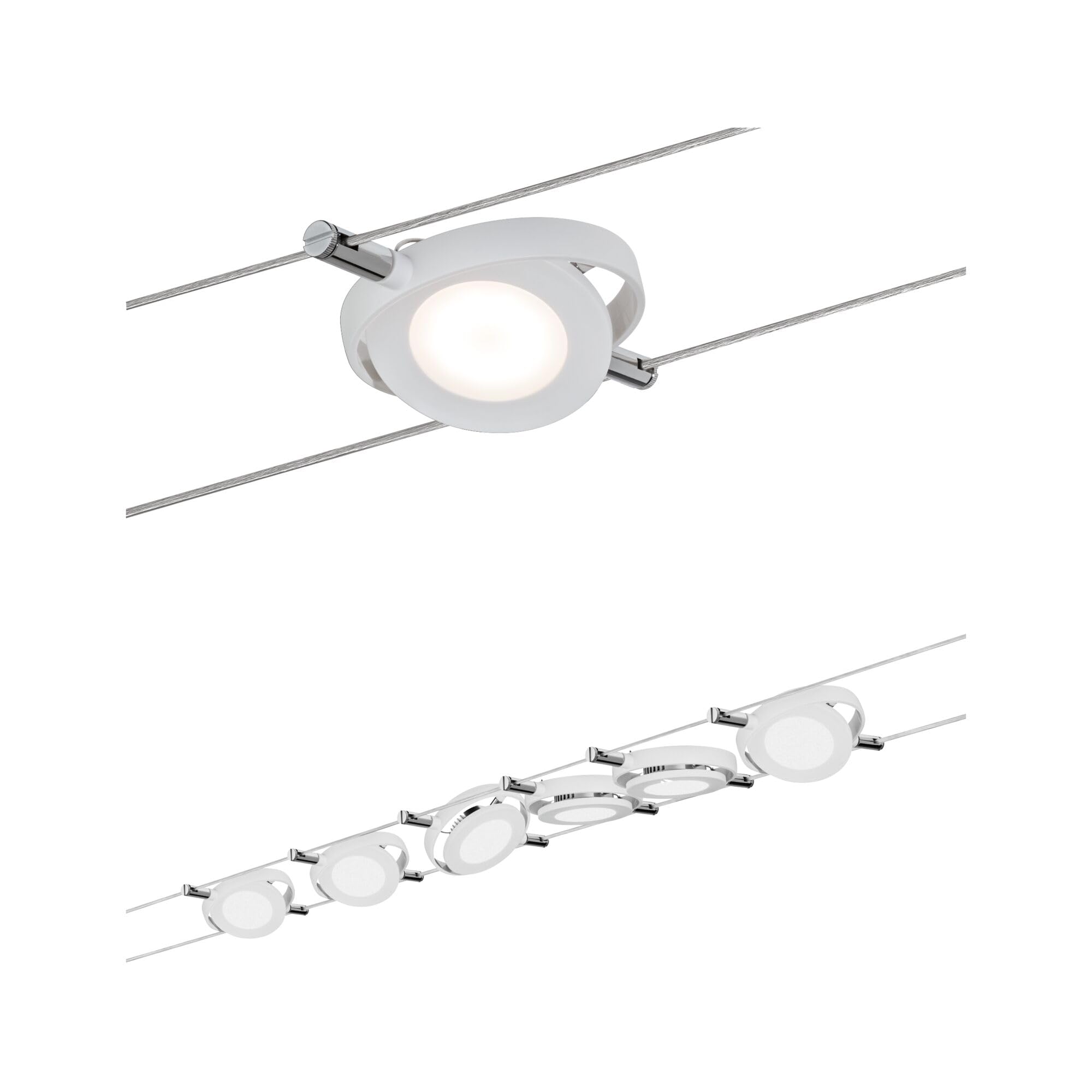 Paulmann Seilsystem 941.06 LED Seilleuchten 6er Set Weiß matt