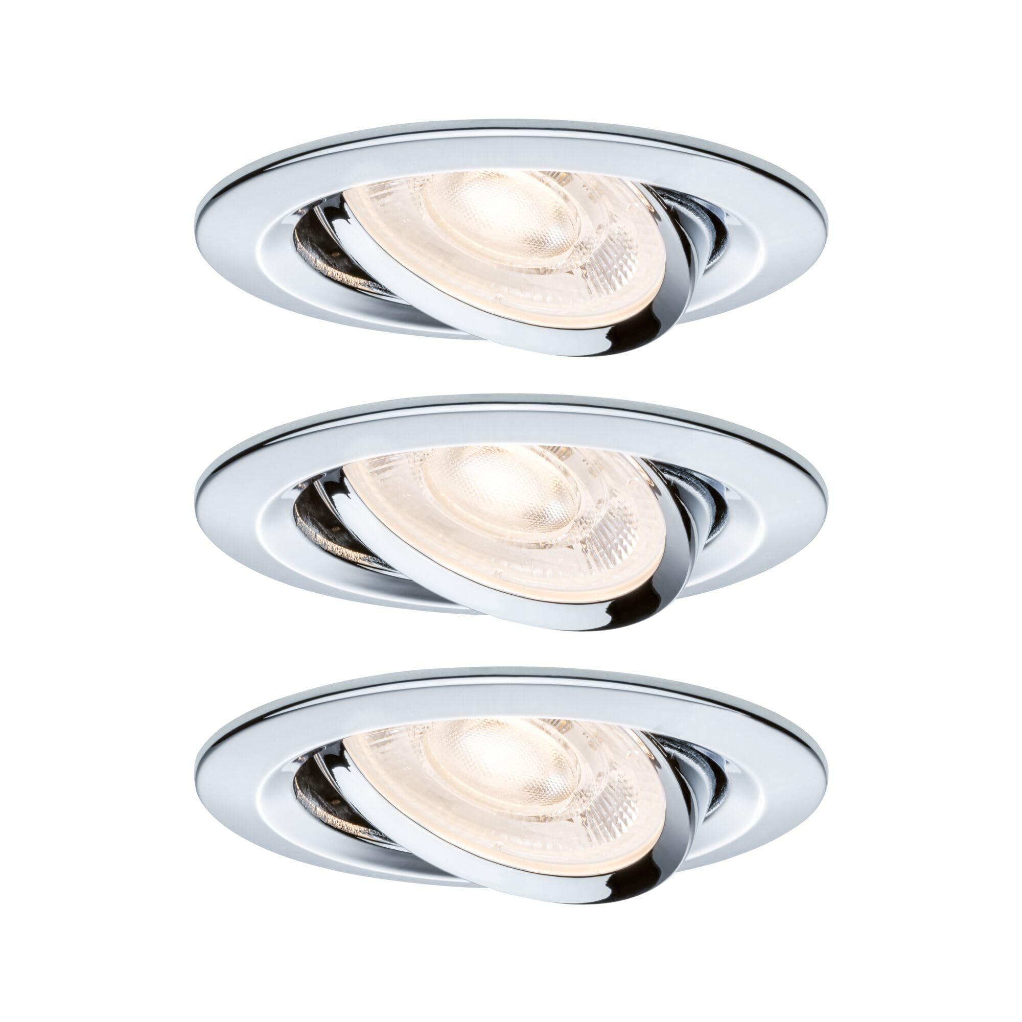 Paulmann Nova GU10 Flat schwenkbar Einbauleuchte 3er Chrom 2700K