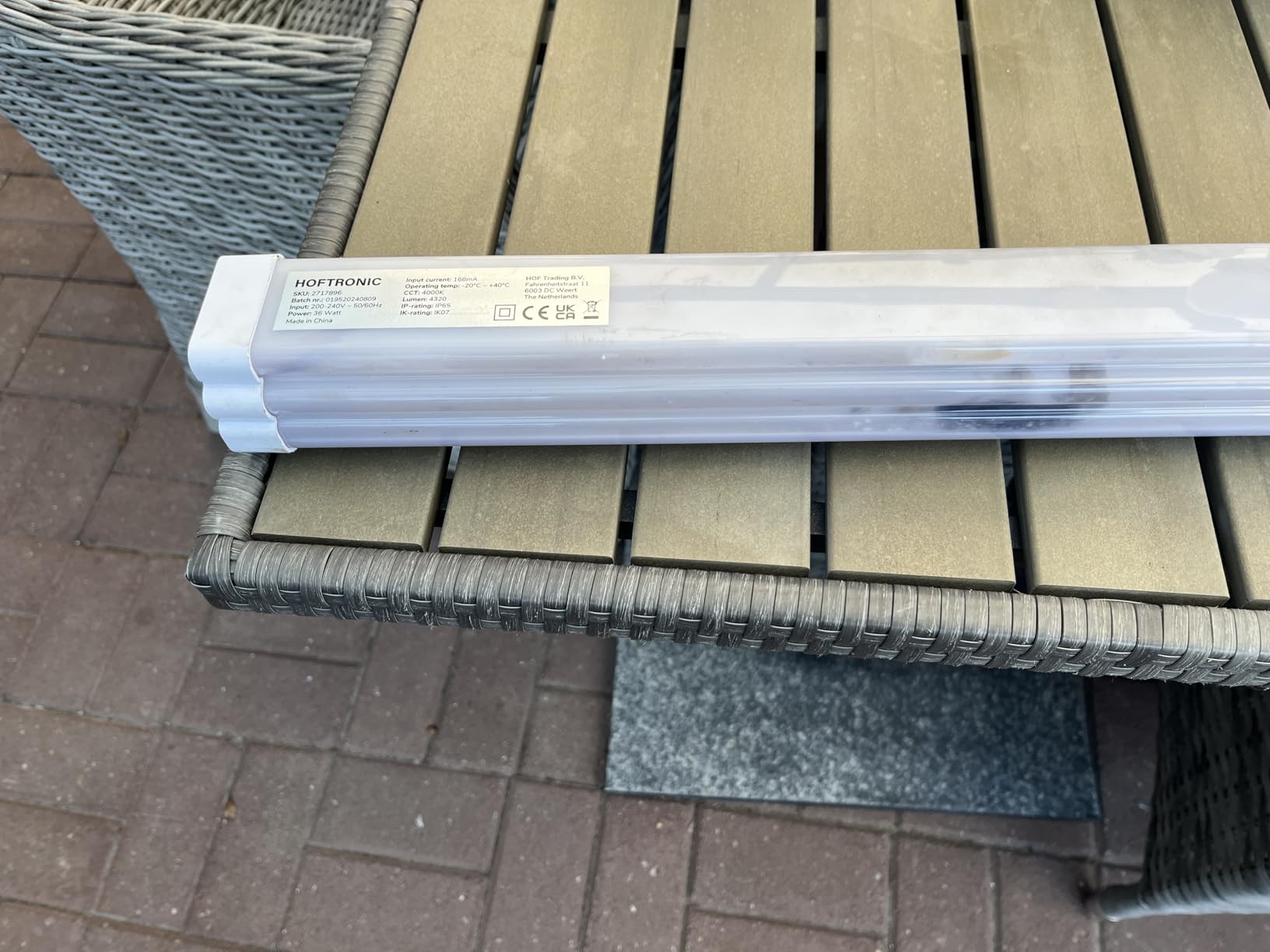 Hoftronic Feuchtraumleuchte 120cm 36W 4er Set kaltweiß