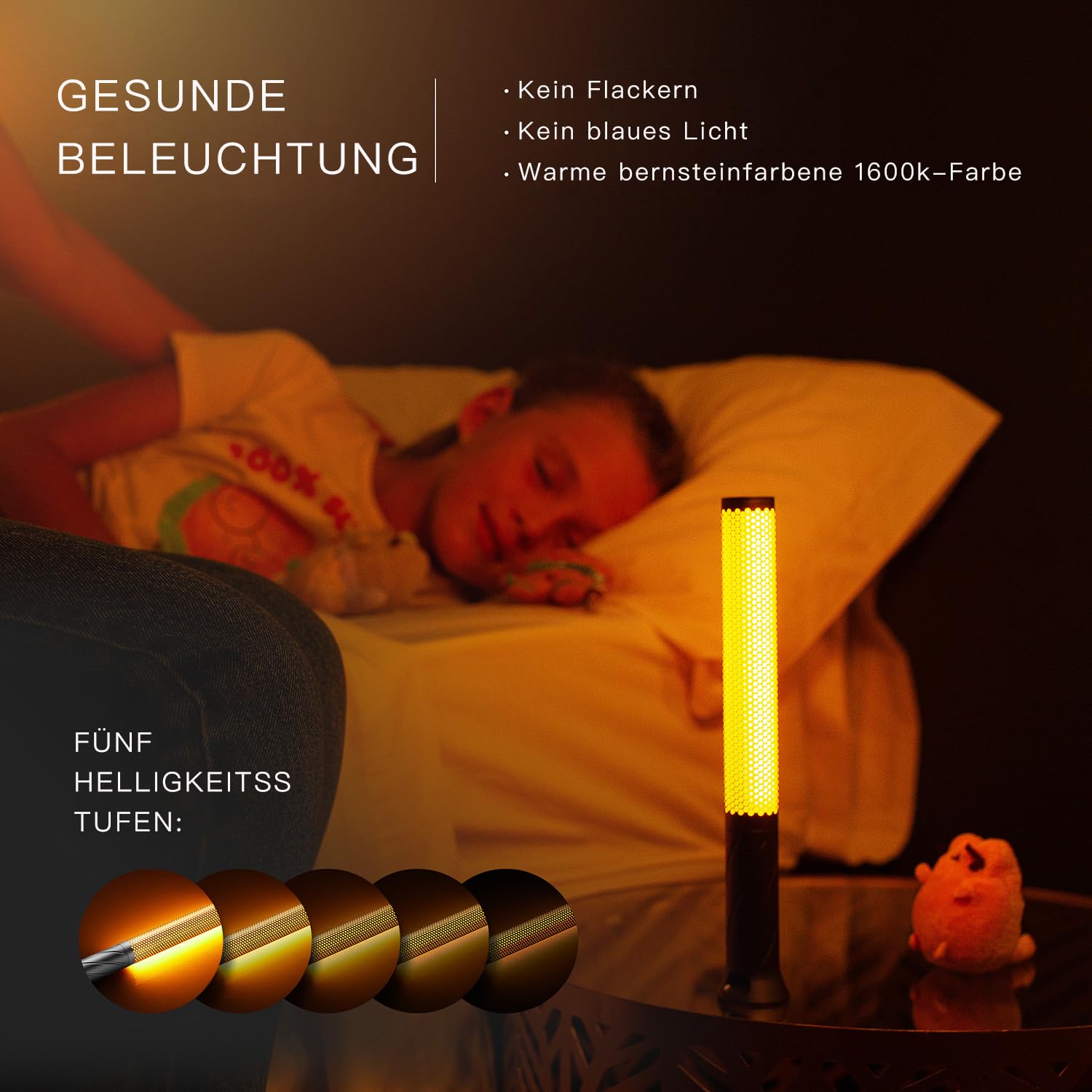 Phonar LED Tischlampe kabellos dimmbar warm 2600mAh grau
