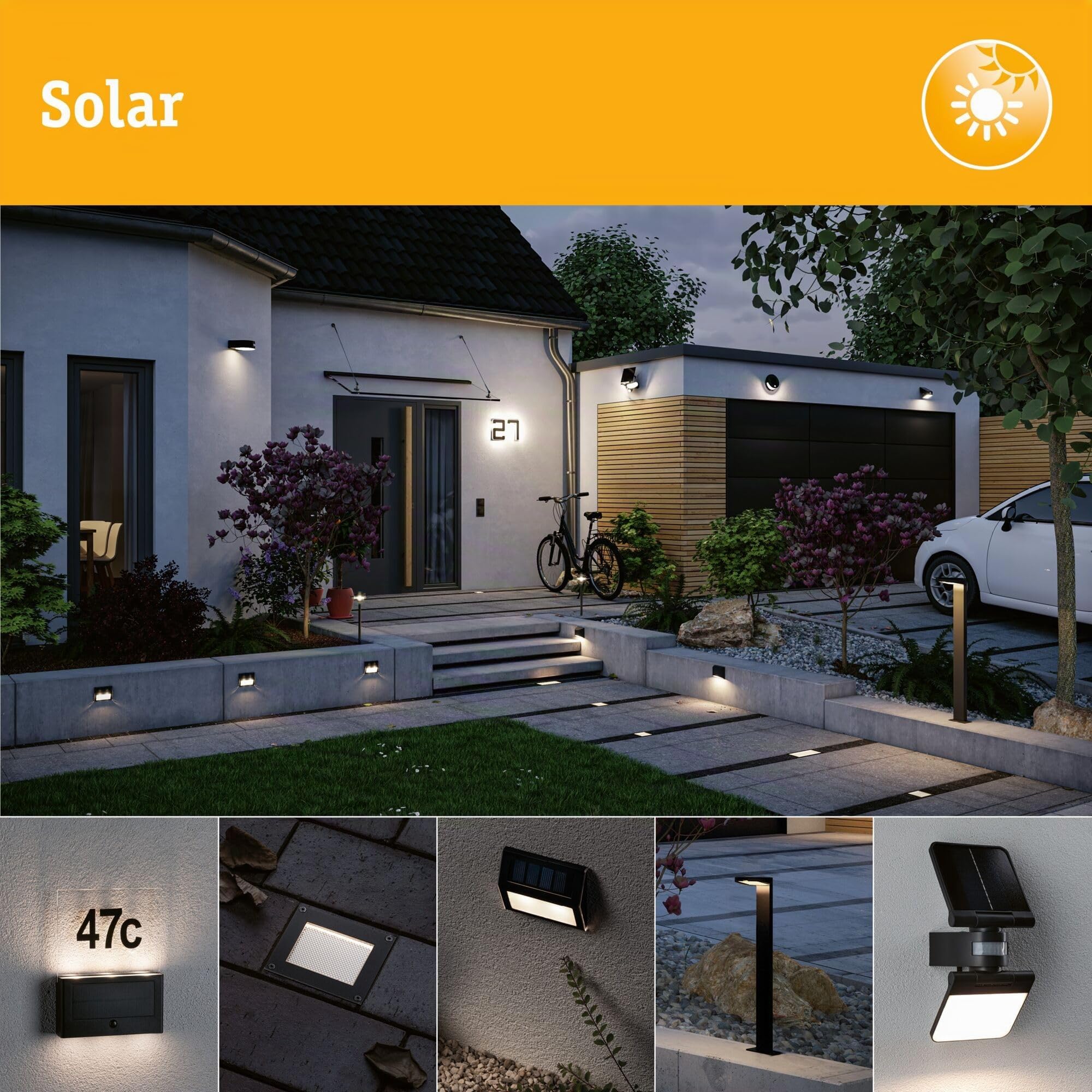 Paulmann 94234 Solar Stufenleuchte Anthrazit Warmweiß IP44
