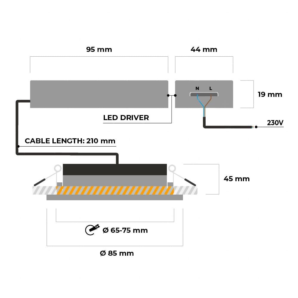 Hoftronic Venezia LED Einbaustrahler weiß 3er Set IP65