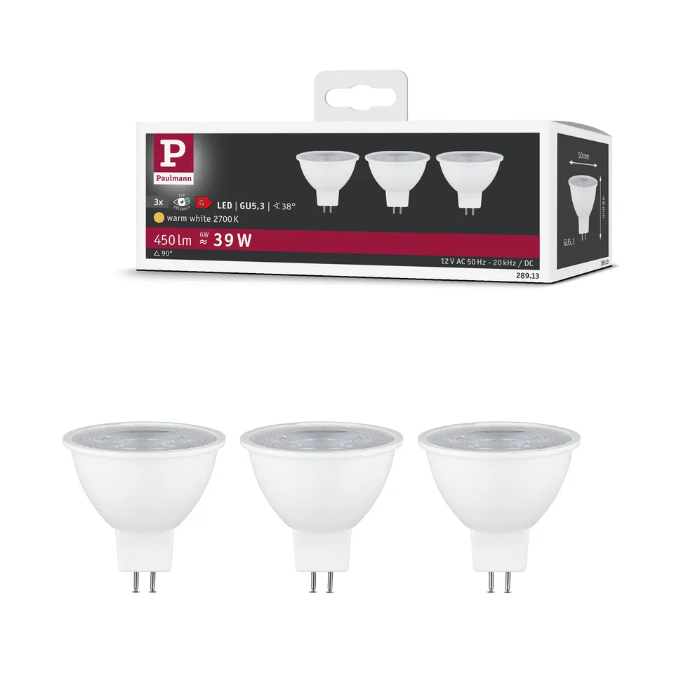 Paulmann 28913 Reflektor LED GU5,3 3er-Set warmweiß 450lm
