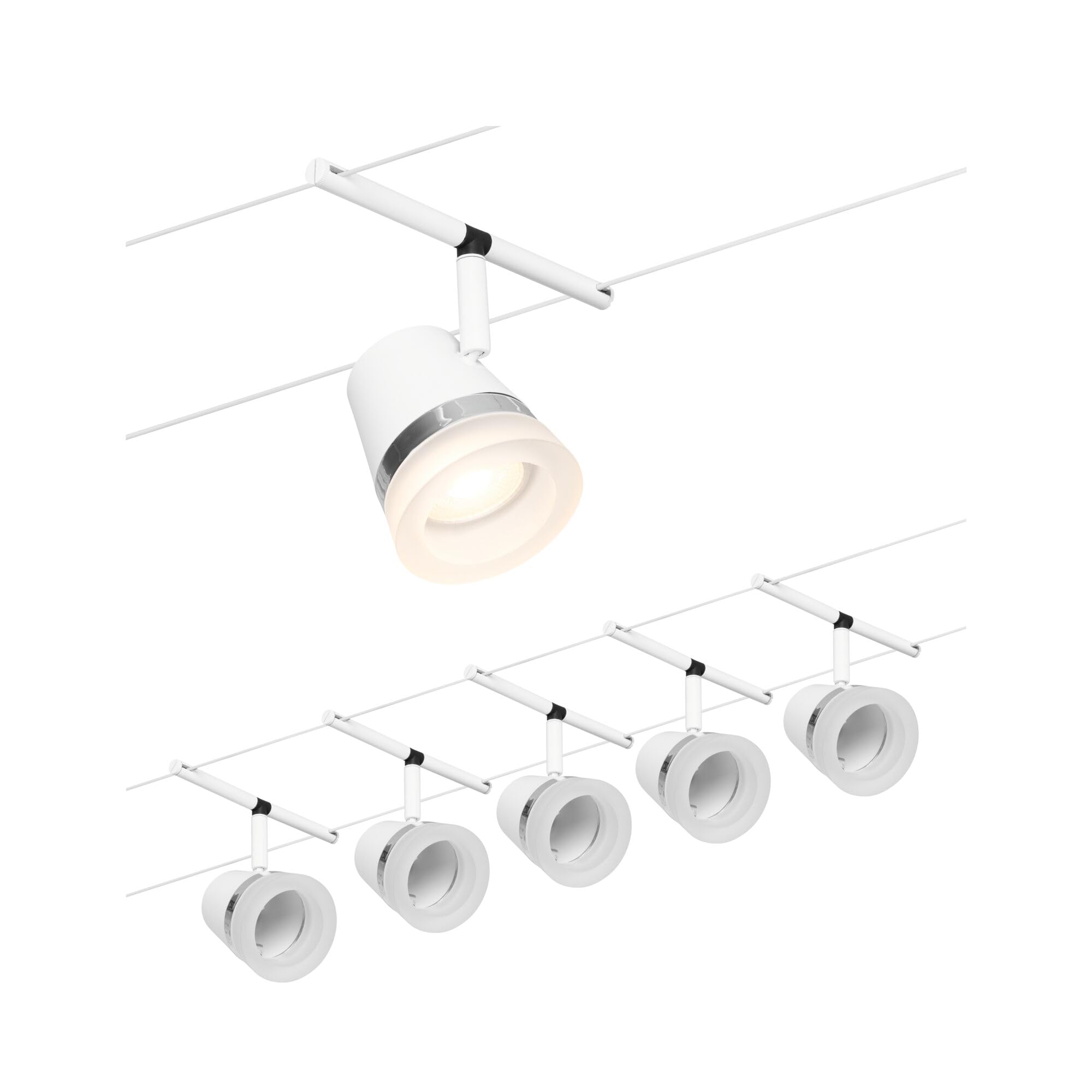 Paulmann CorDuo 94461 Seilsystem Cone Weiß 5-flammig