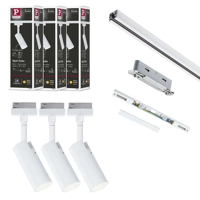 Paulmann URail 5243 Schienenspot Tubo Starterset Weiß 3000K
