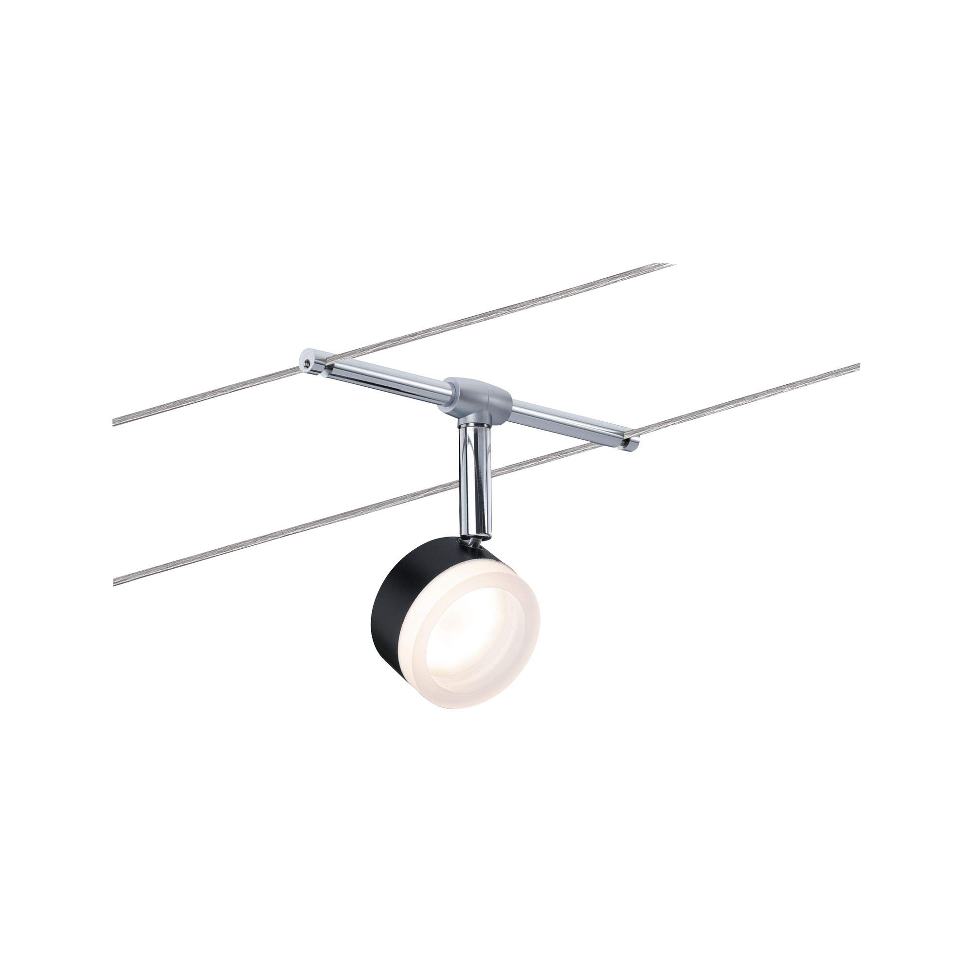 Paulmann ClearLED Seilsystem-Set 5 Spots schwarz-chrom 2700K