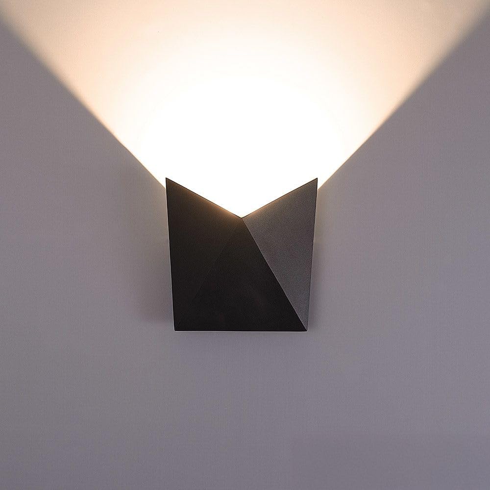 Hoftronic Tria Wandleuchte Uplight Schwarz IP54