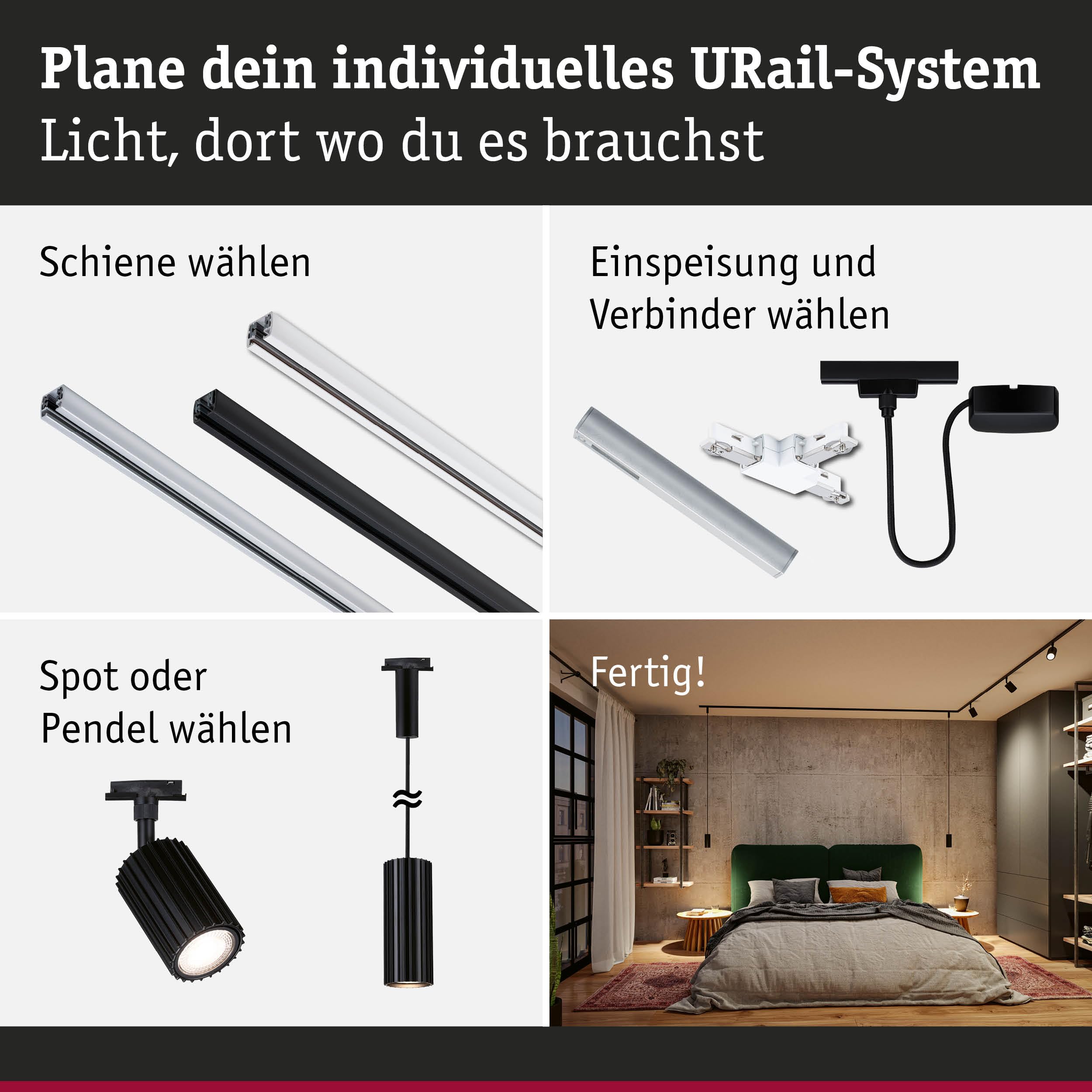 Paulmann URail Lirena 93146 Spot Schwarz matt
