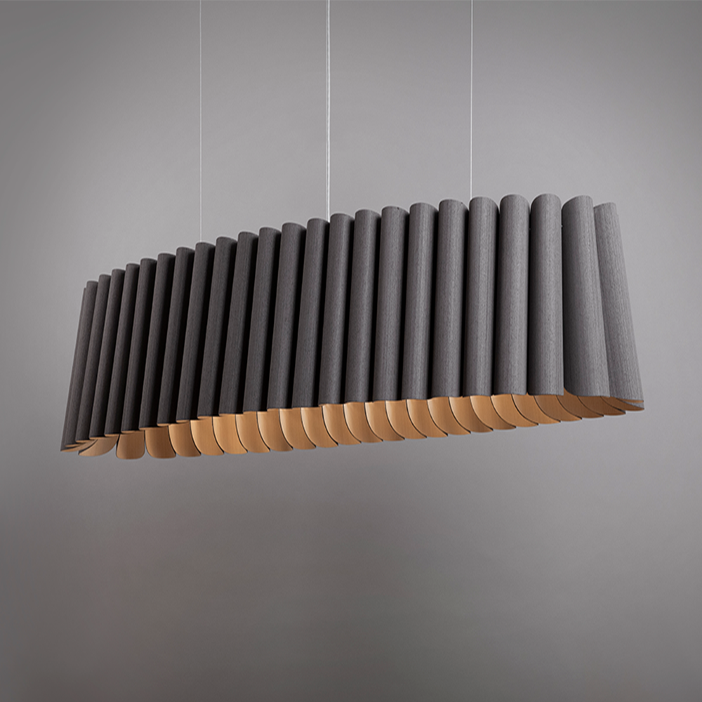 Bruck Renata Oval Pendelleuchte Holz Akustik